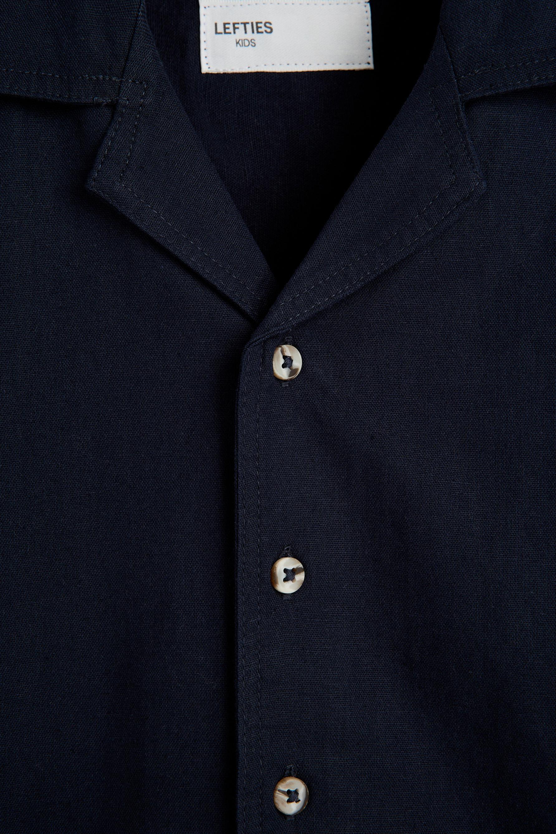 Linen-cotton resort shirt — NAVY
