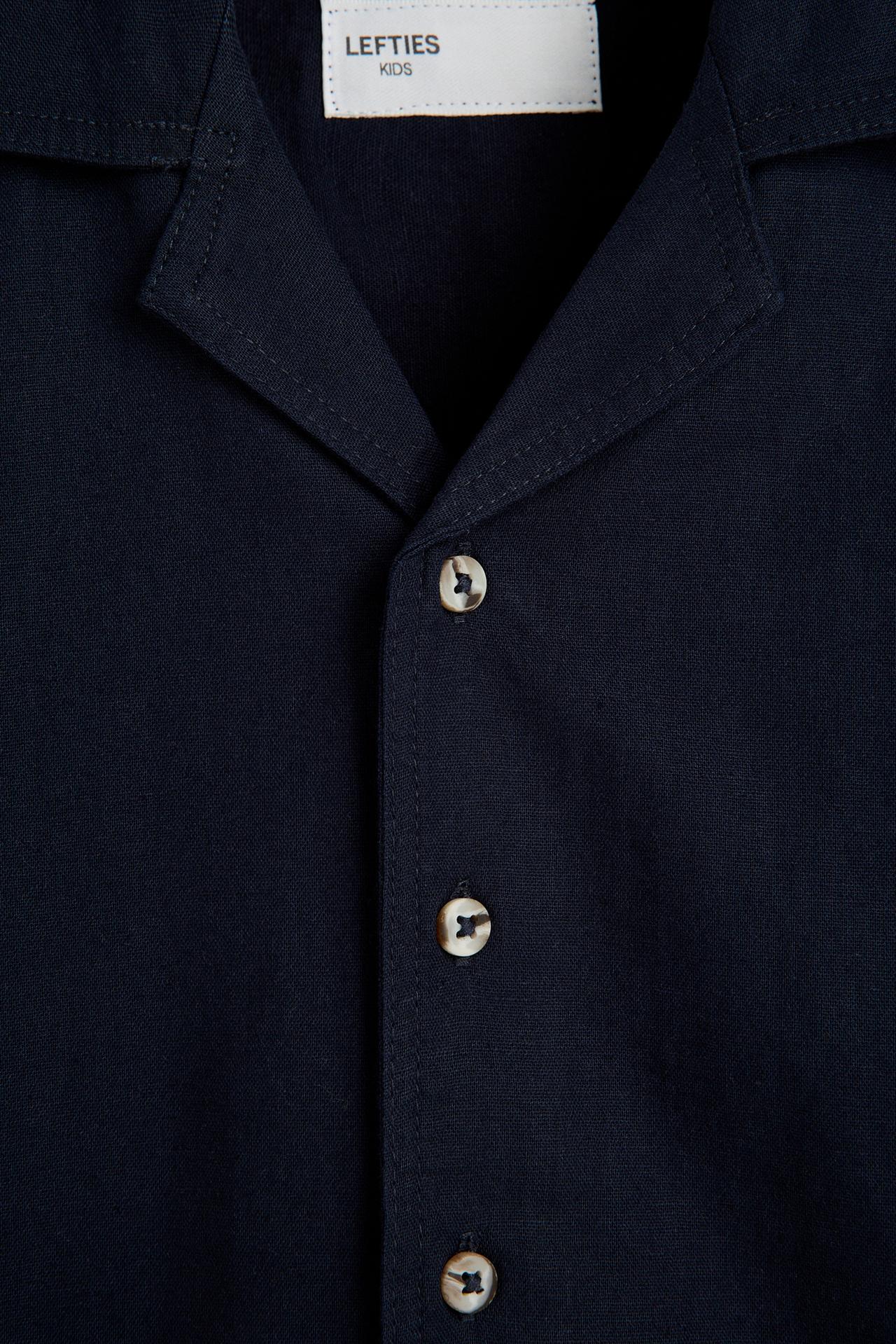 Linen-cotton resort shirt — NAVY