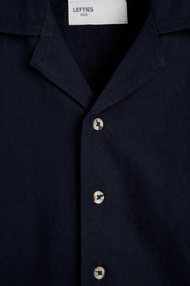 Linen-cotton resort shirt — NAVY 3