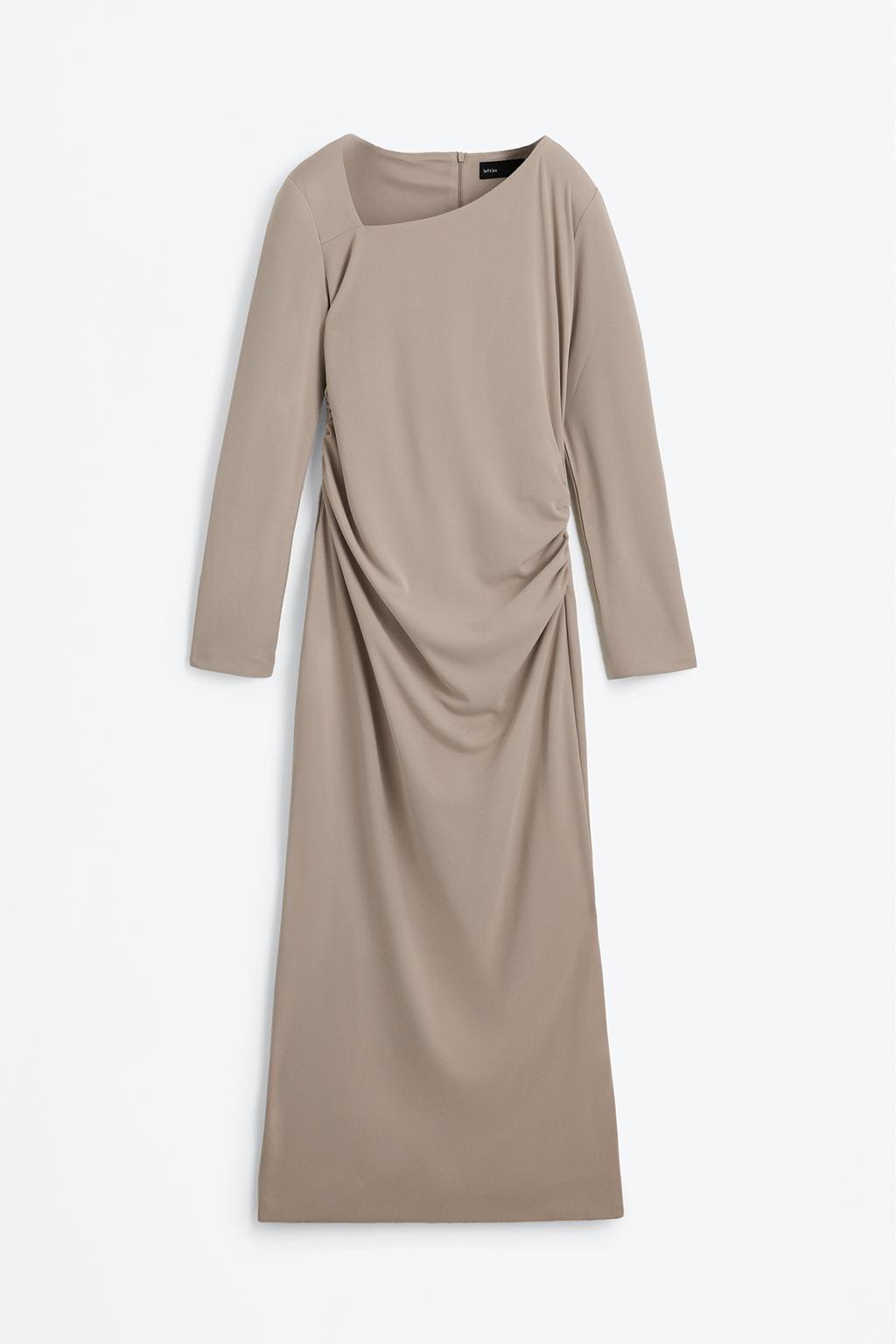 Vestido midi cuello asimétrico