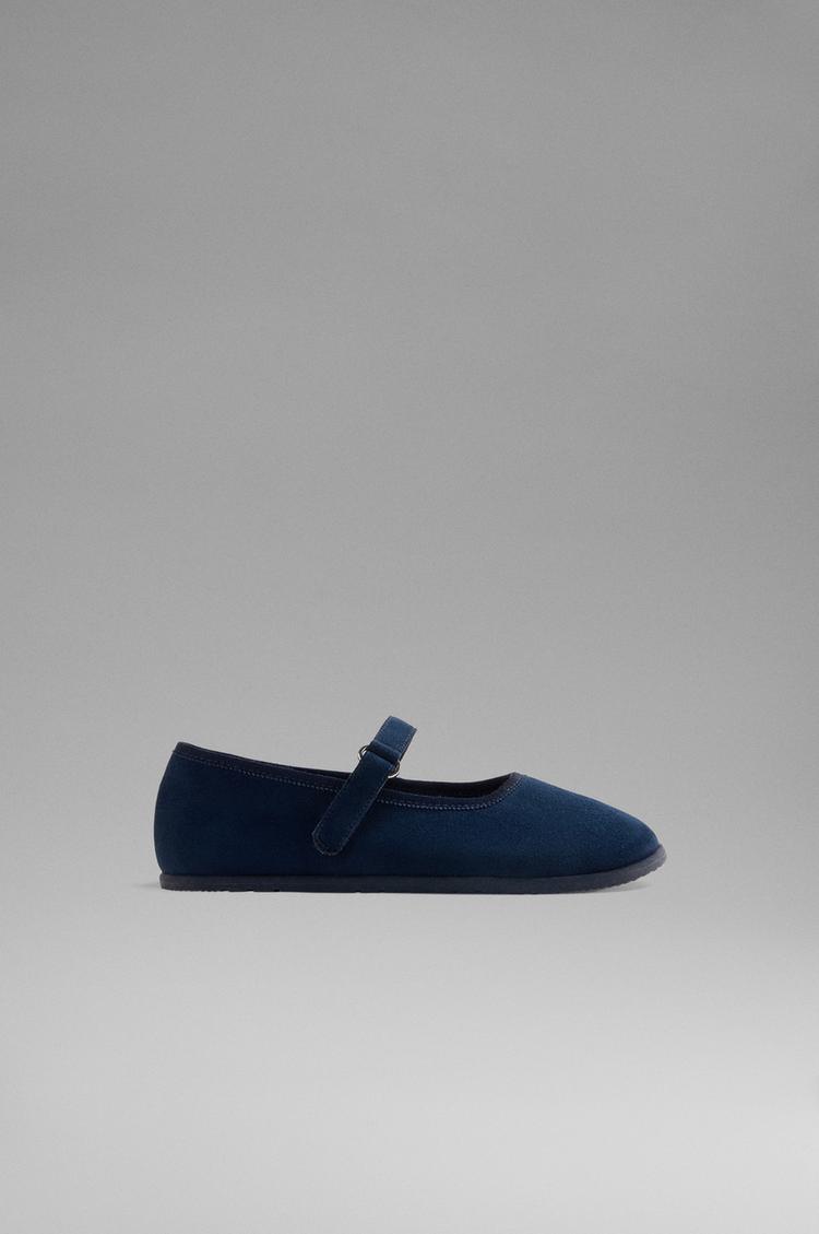 BAREFOOT MARY JANE BALLET FLAT — NAVY BLUE
