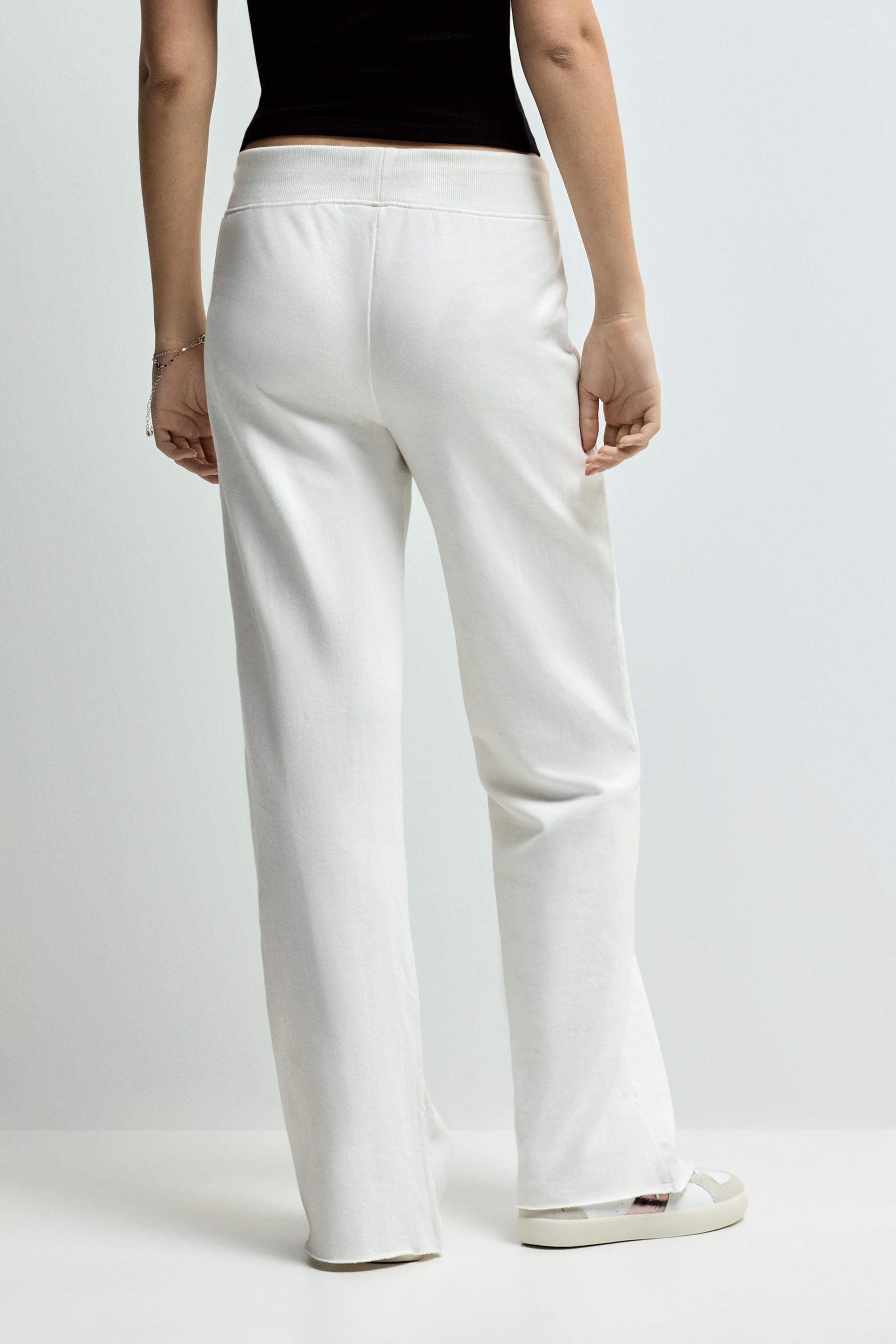 Wide-leg tracksuit trousers — ECRU
