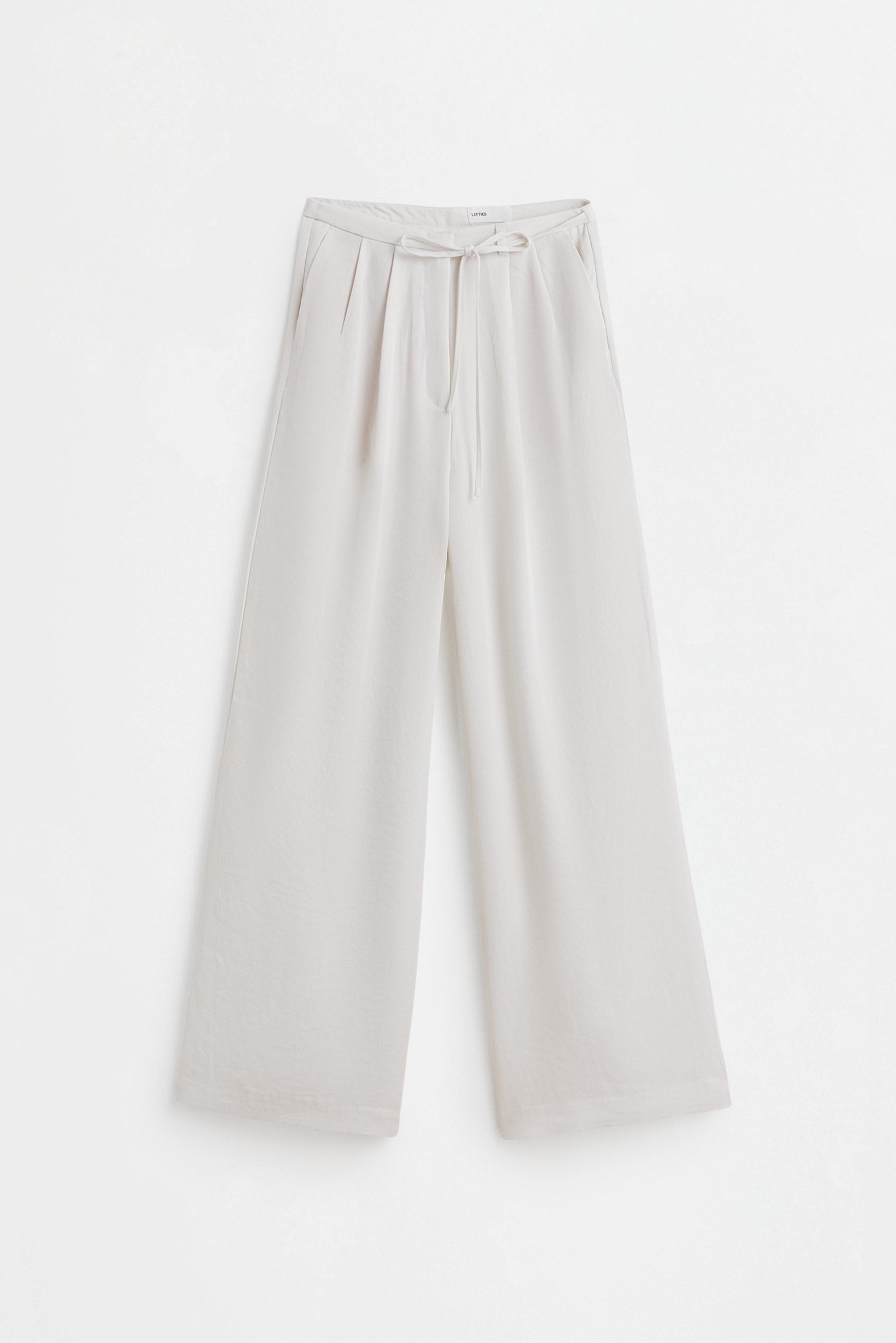 Satin wide-leg trousers — OFF WHITE