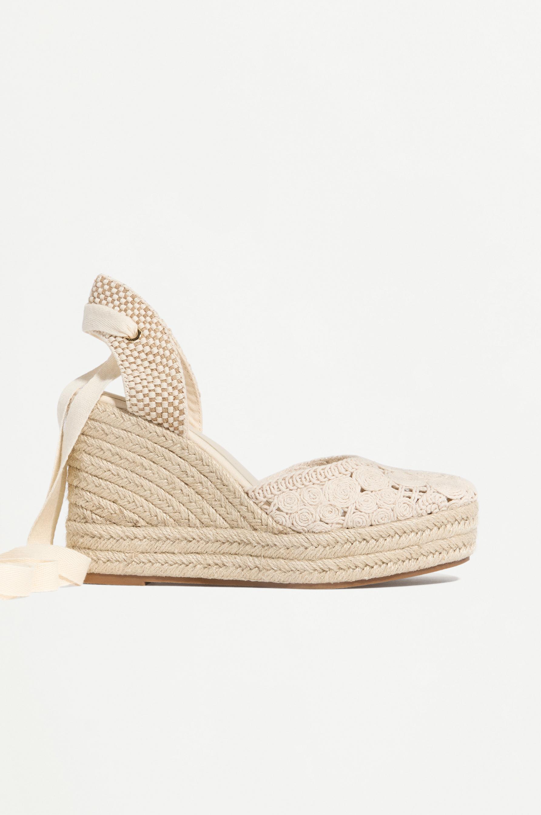Jute wedge — BEIGE