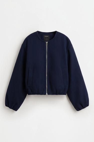 Felt bomber jacket — NAVY 6
