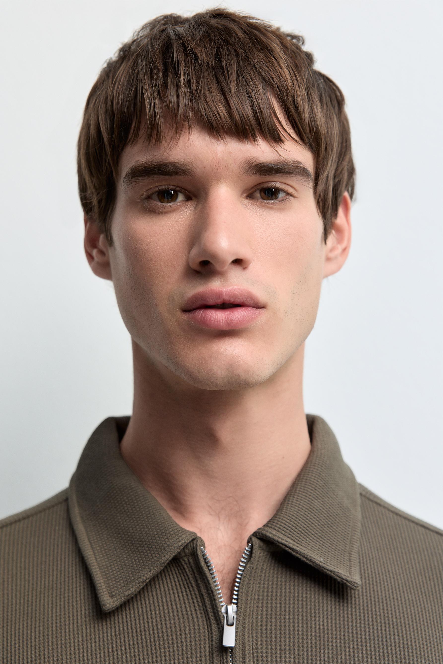 Waffle texture polo shirt — MEDIUM KHAKI