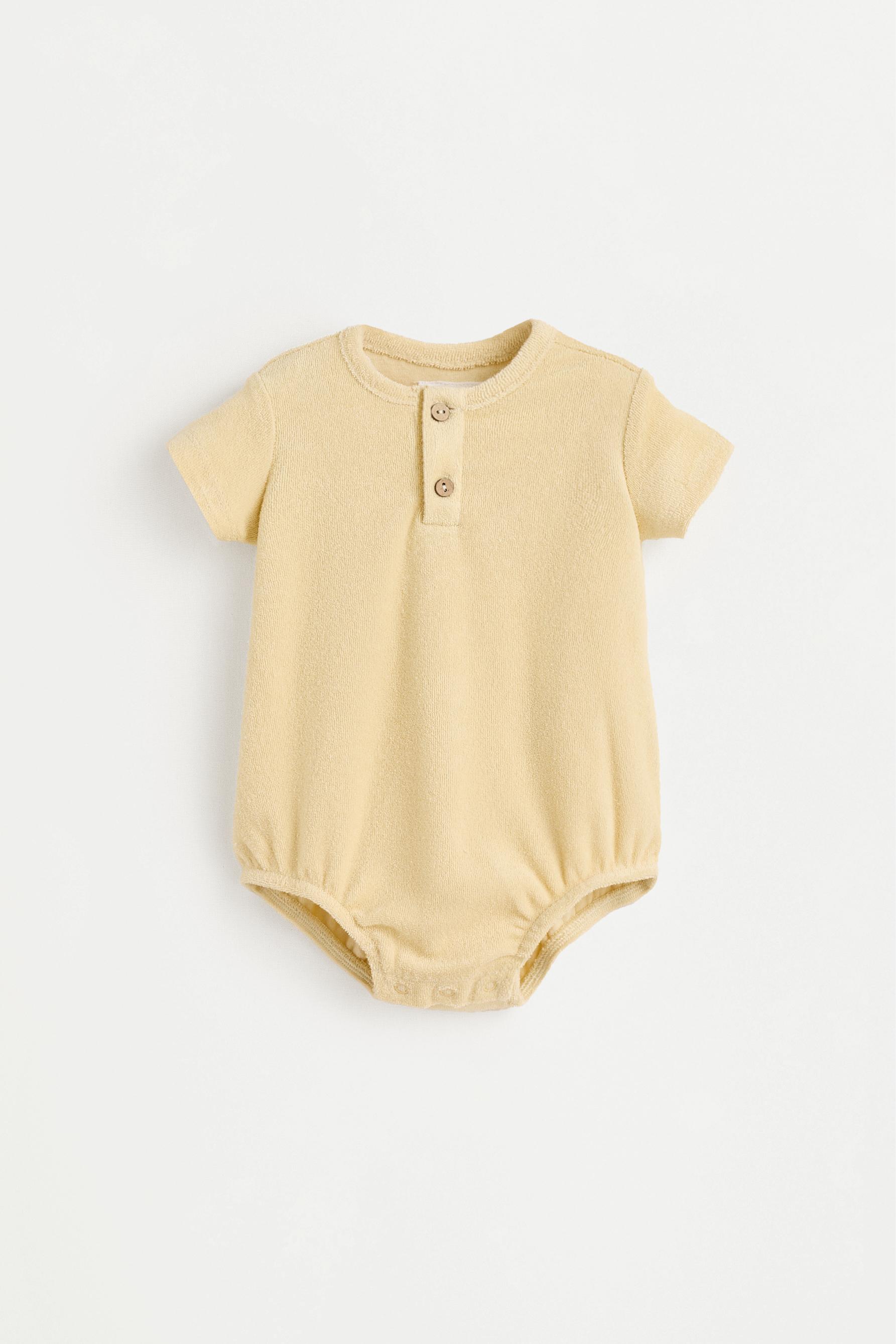 Terry fabric romper — PALE YELLOW