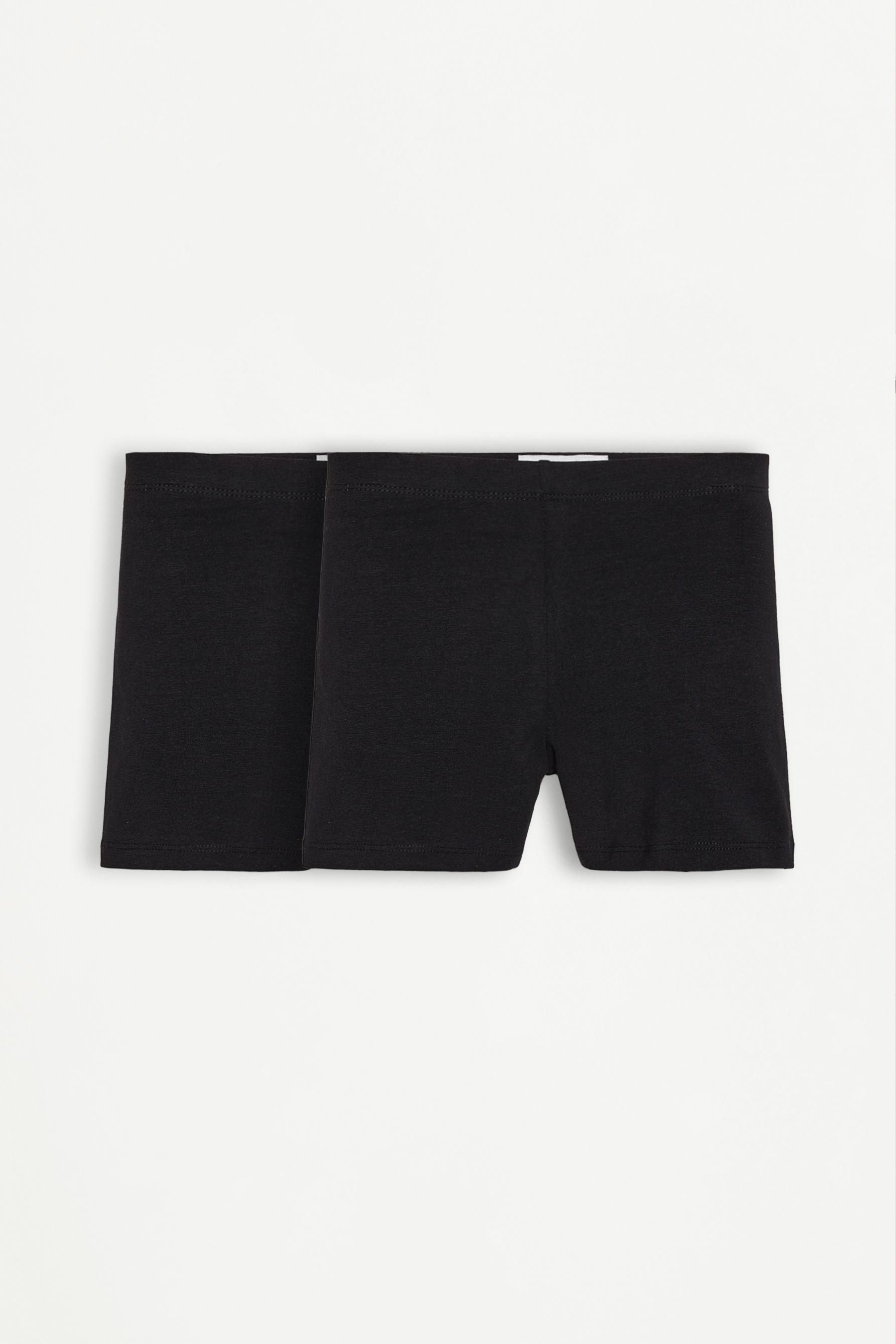 2-pack of plain short leggings — BLACK