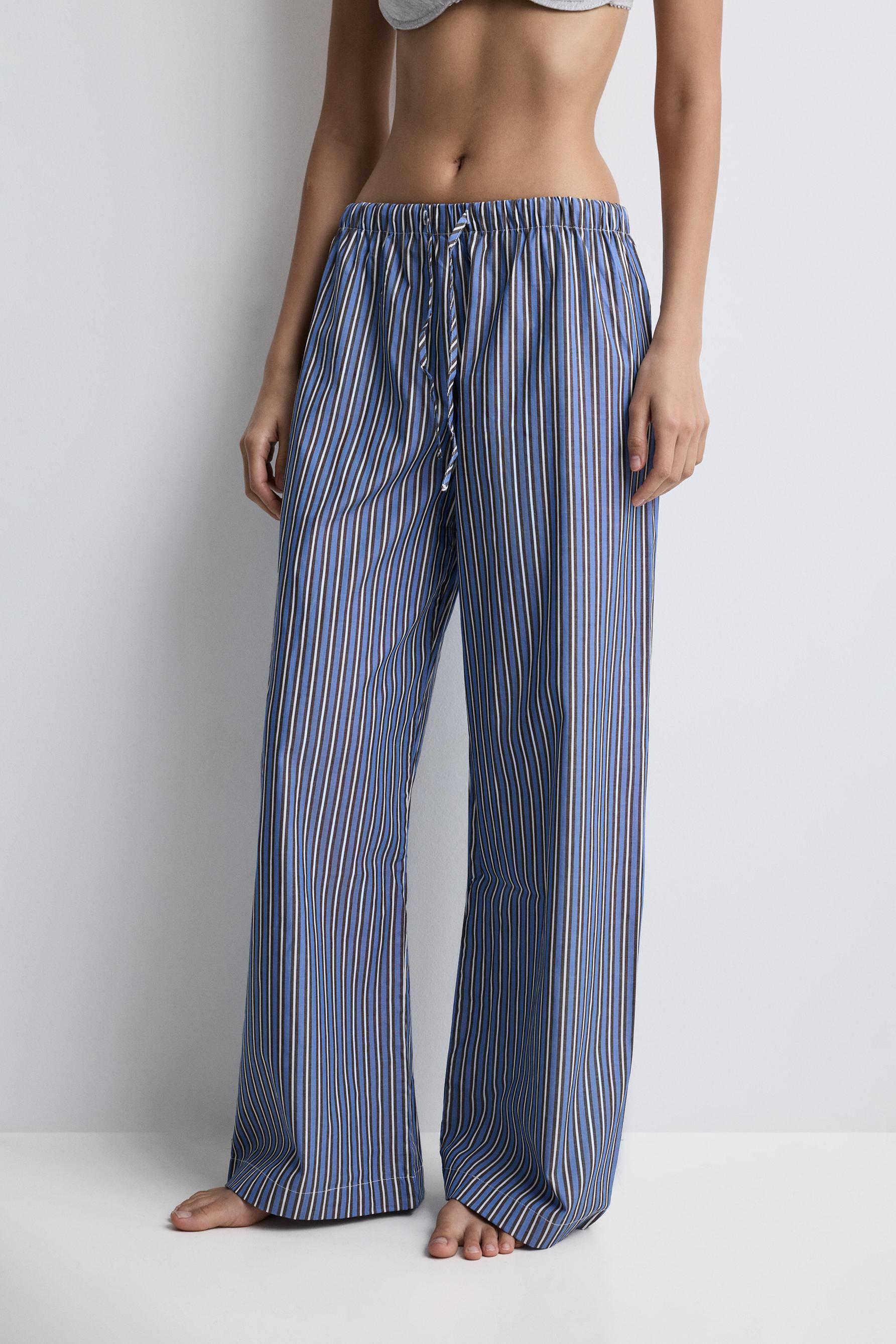 Striped pyjama bottoms — CHOCOLATE