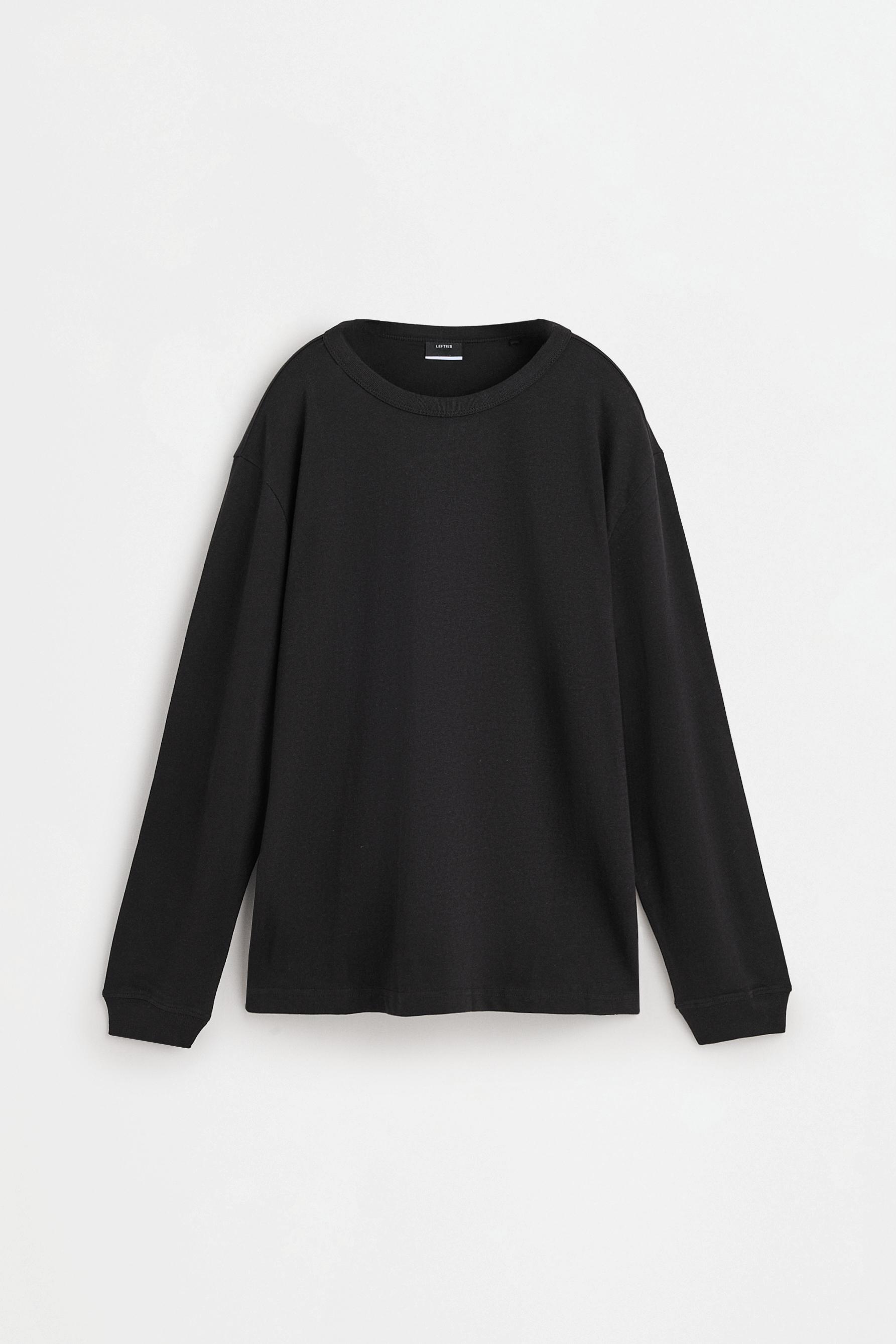 Medium-weight jersey long sleeve T-shirt — BLACK