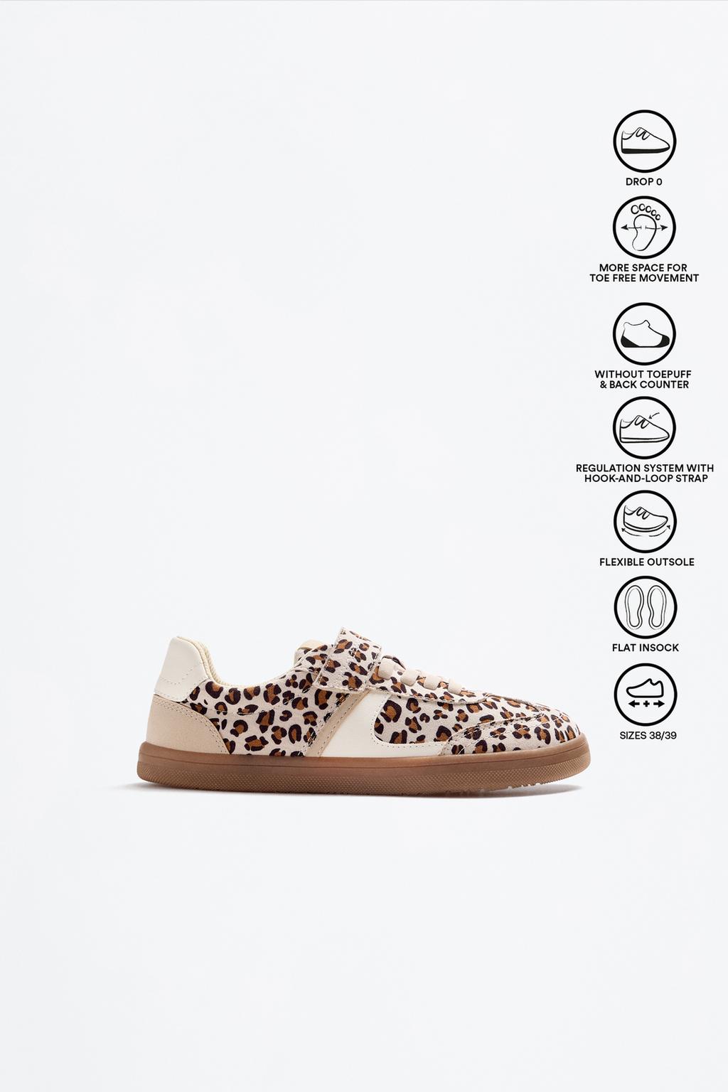 Sneakers comfort barefoot stampa animalier