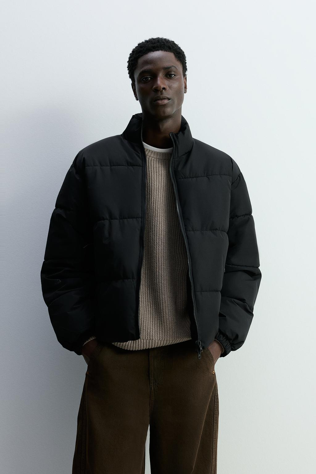 High-neck quilted jacket