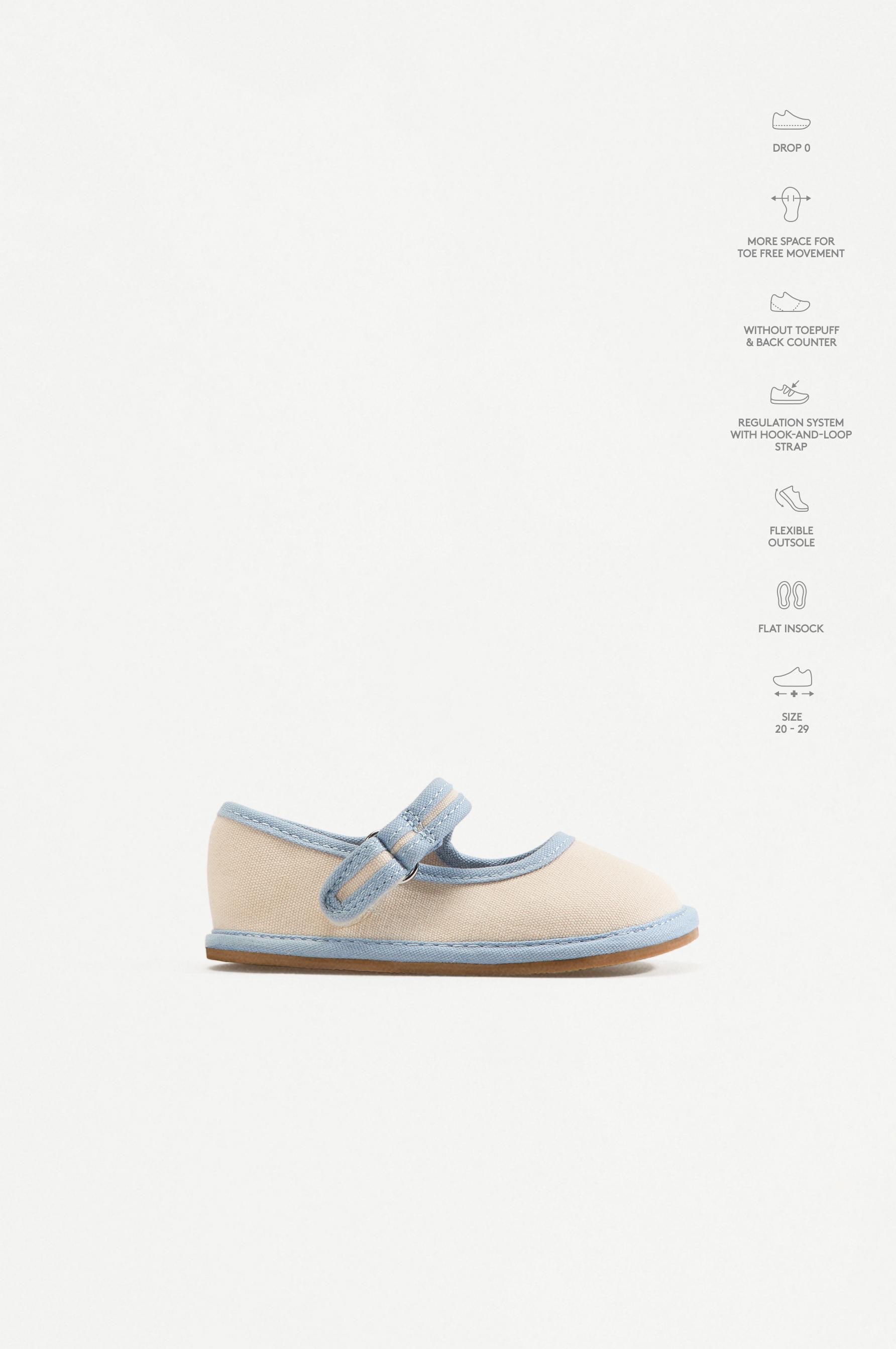 BAREFOOT MARY JANE FLATS — ECRU