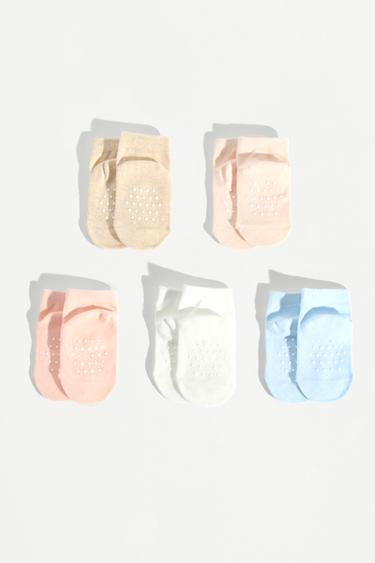 5-pack of non-slip short socks — PINK TONES 3