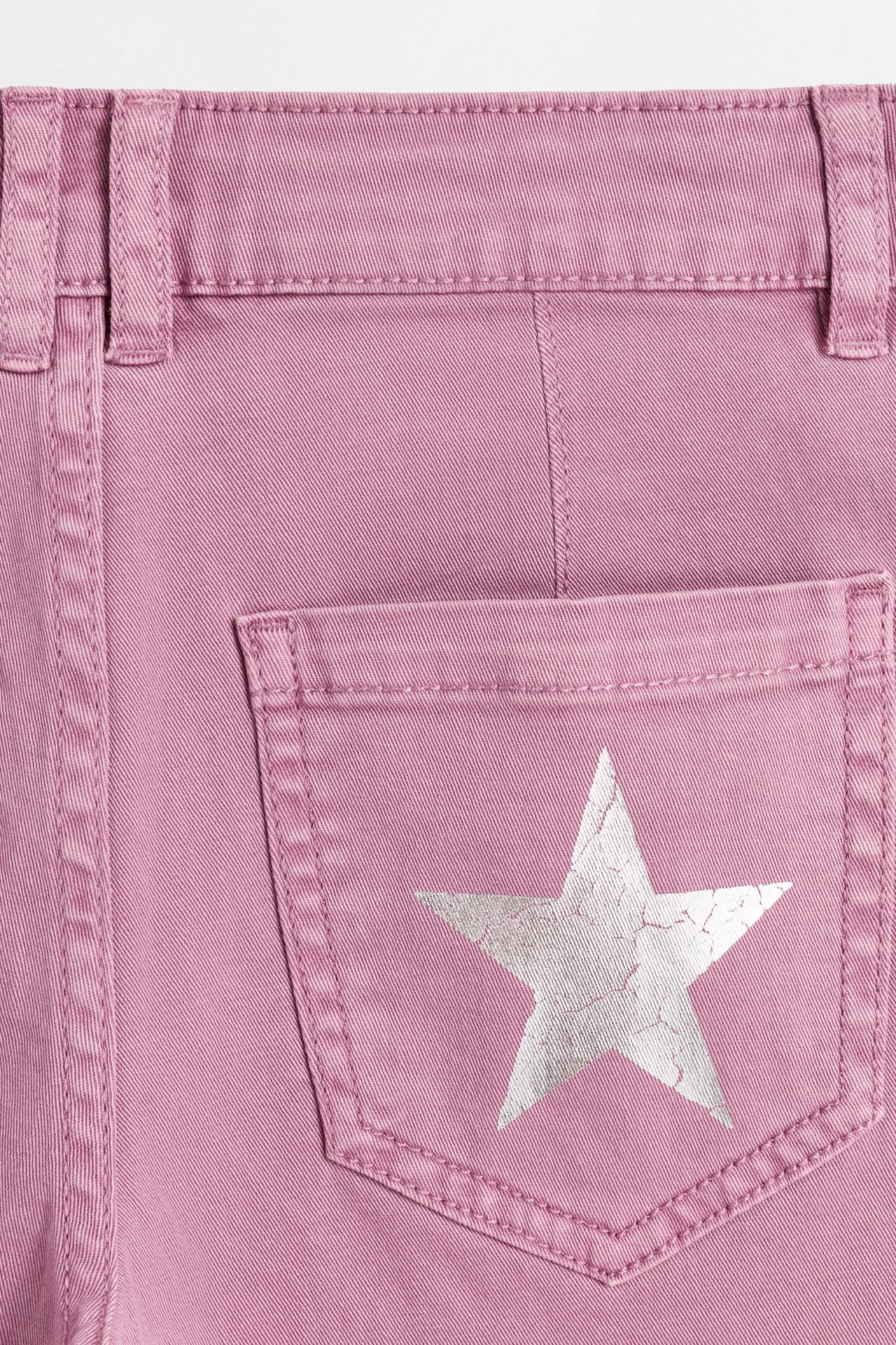 Straight twill trousers — PURPLE