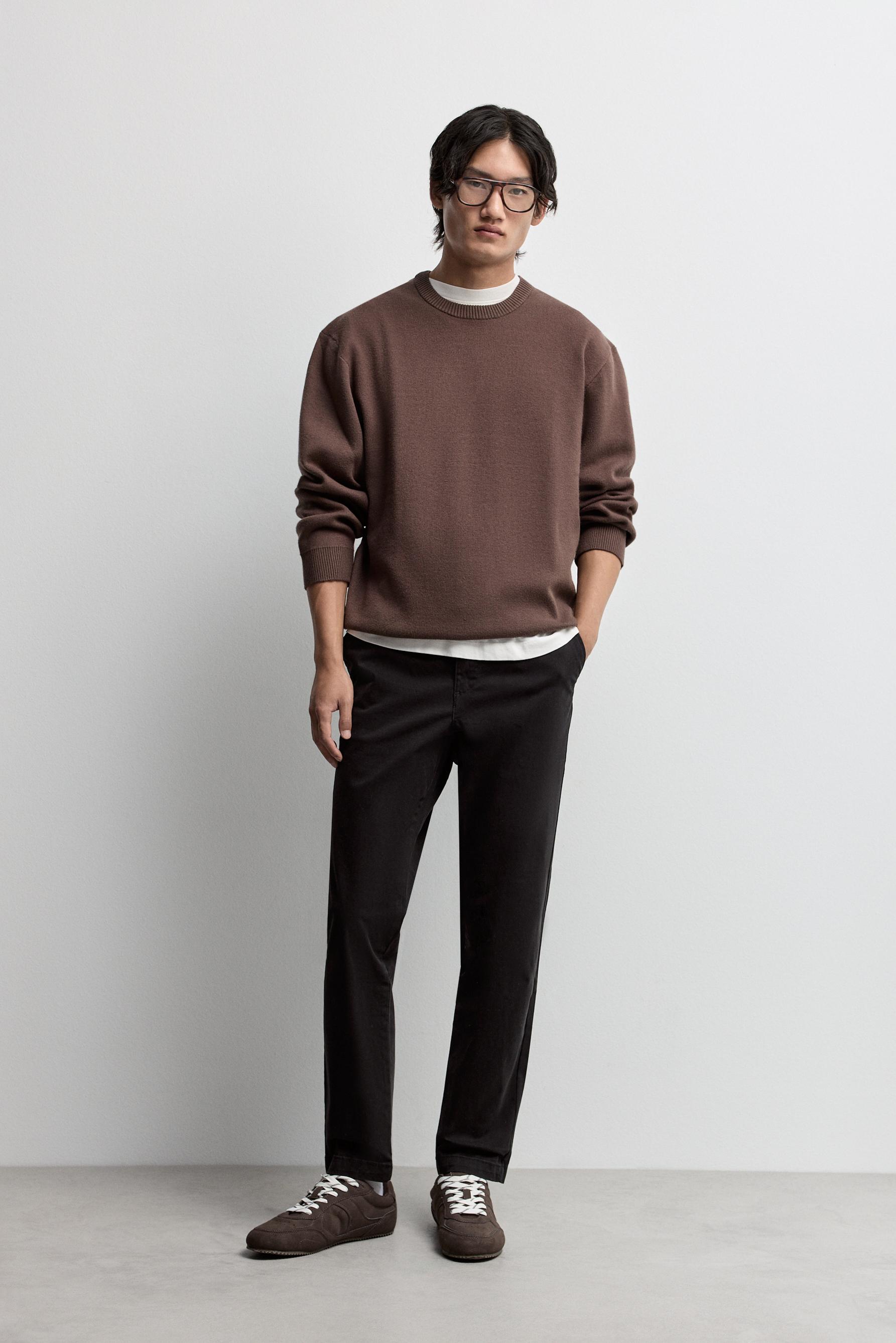 Skinny fit chino trousers — BLACK