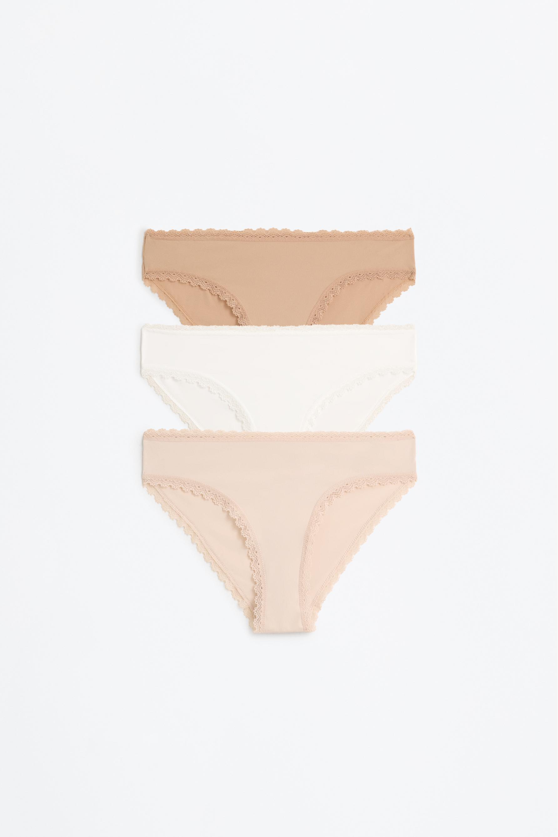 Pack of 3 pairs of classic microfibre briefs — BEIGE