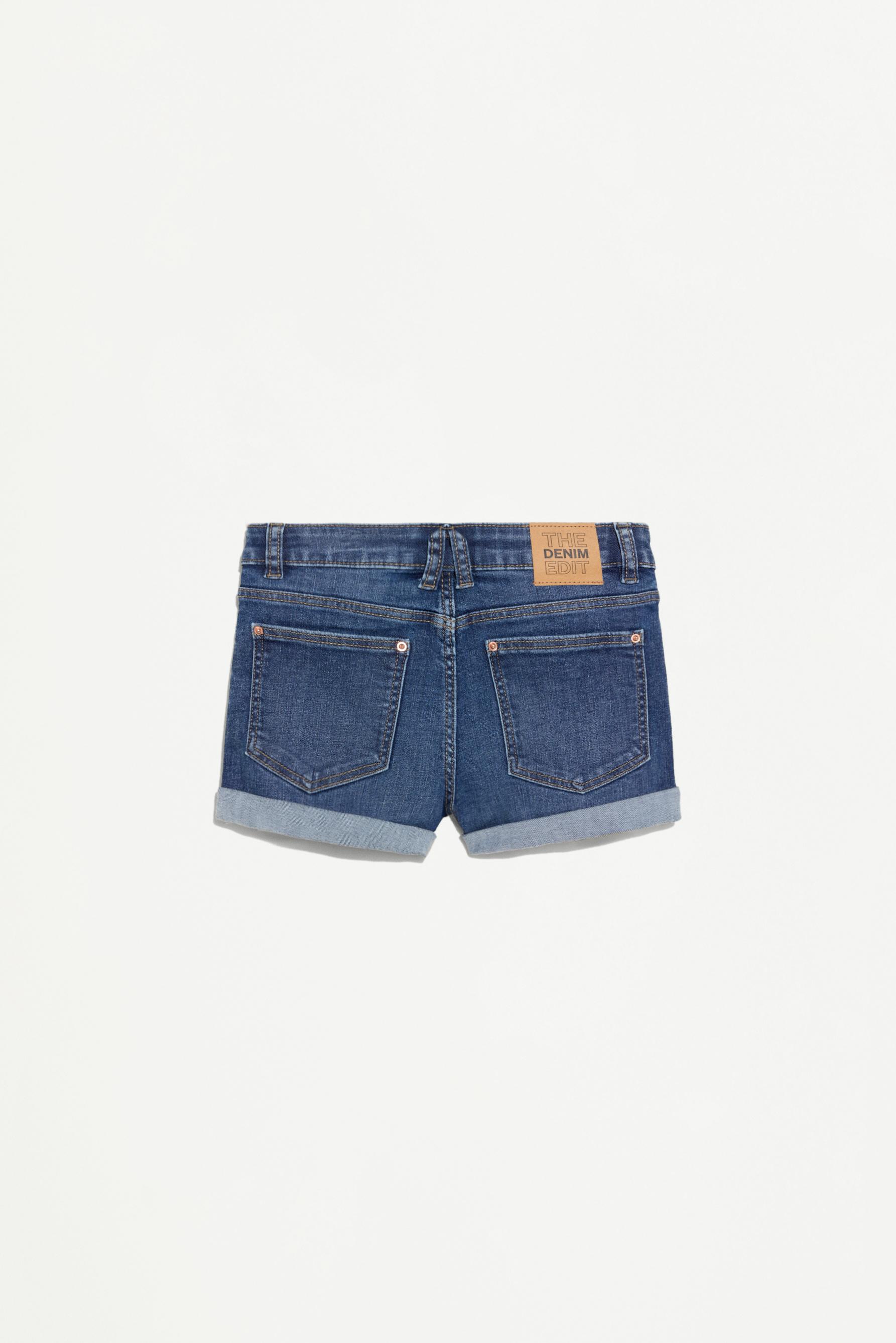 Stretch denim shorts — MEDIUM BLUE