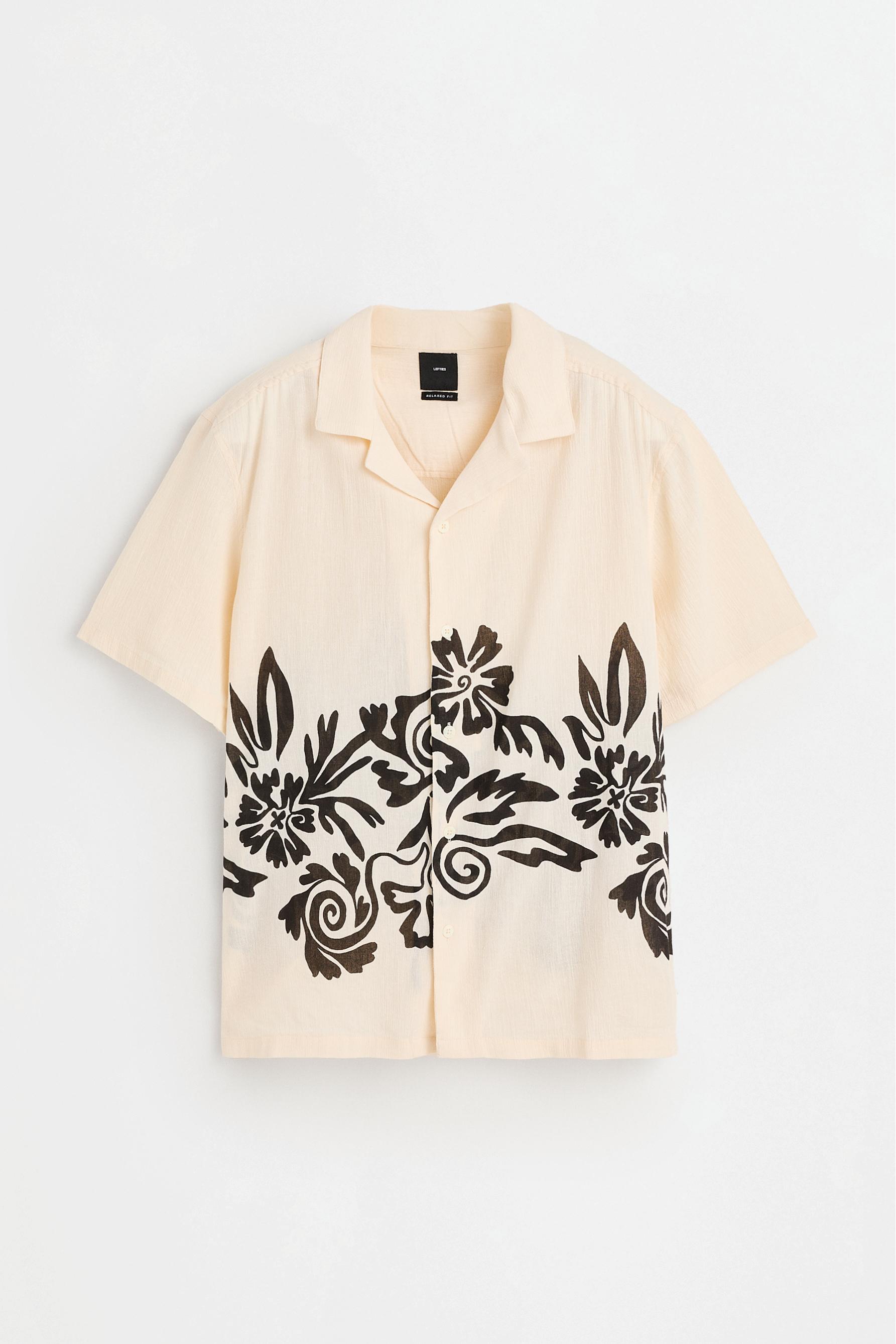 Textured print shirt — ECRU