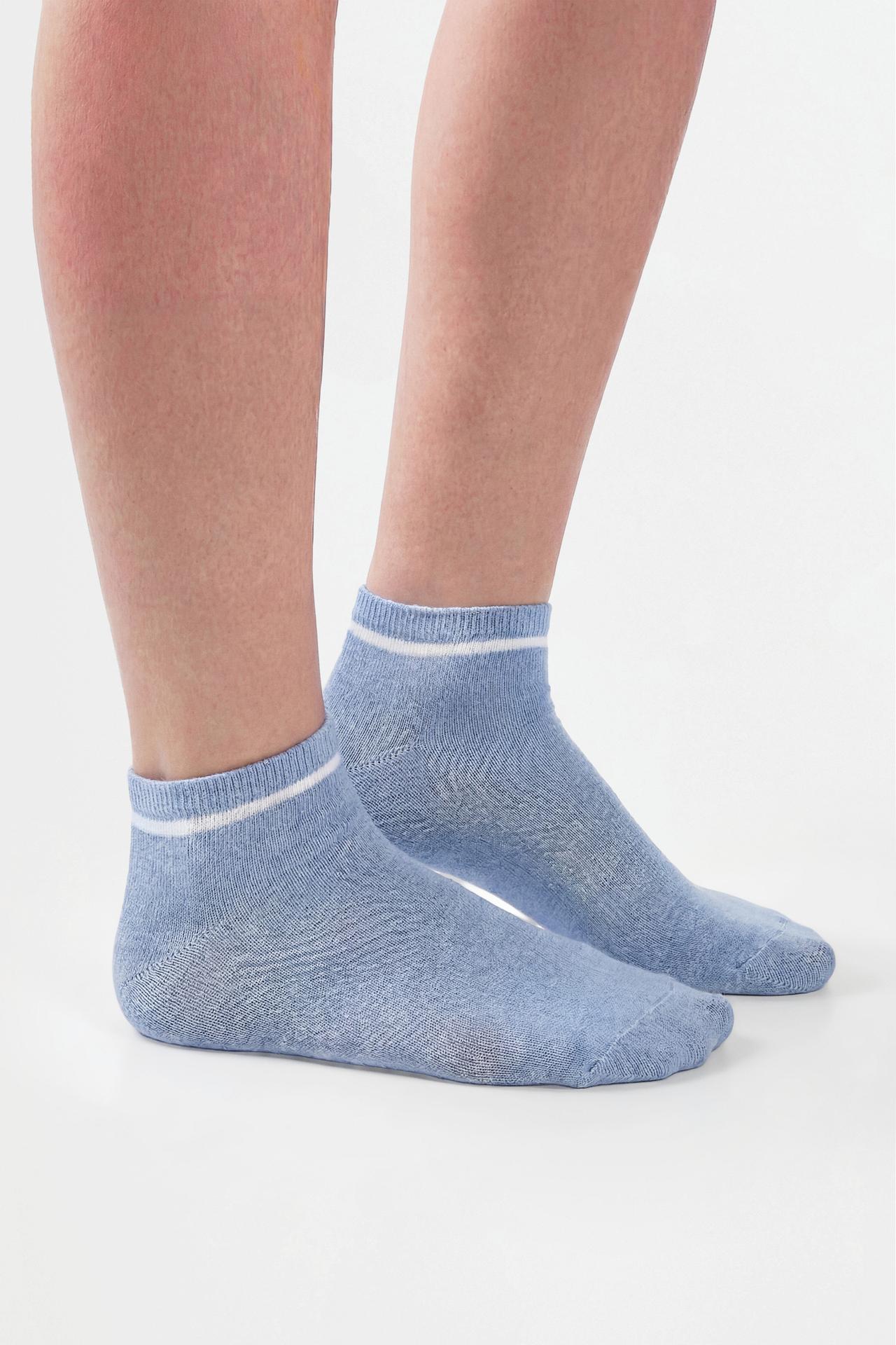 Striped ankle socks (5-pack) — GREY BLUE