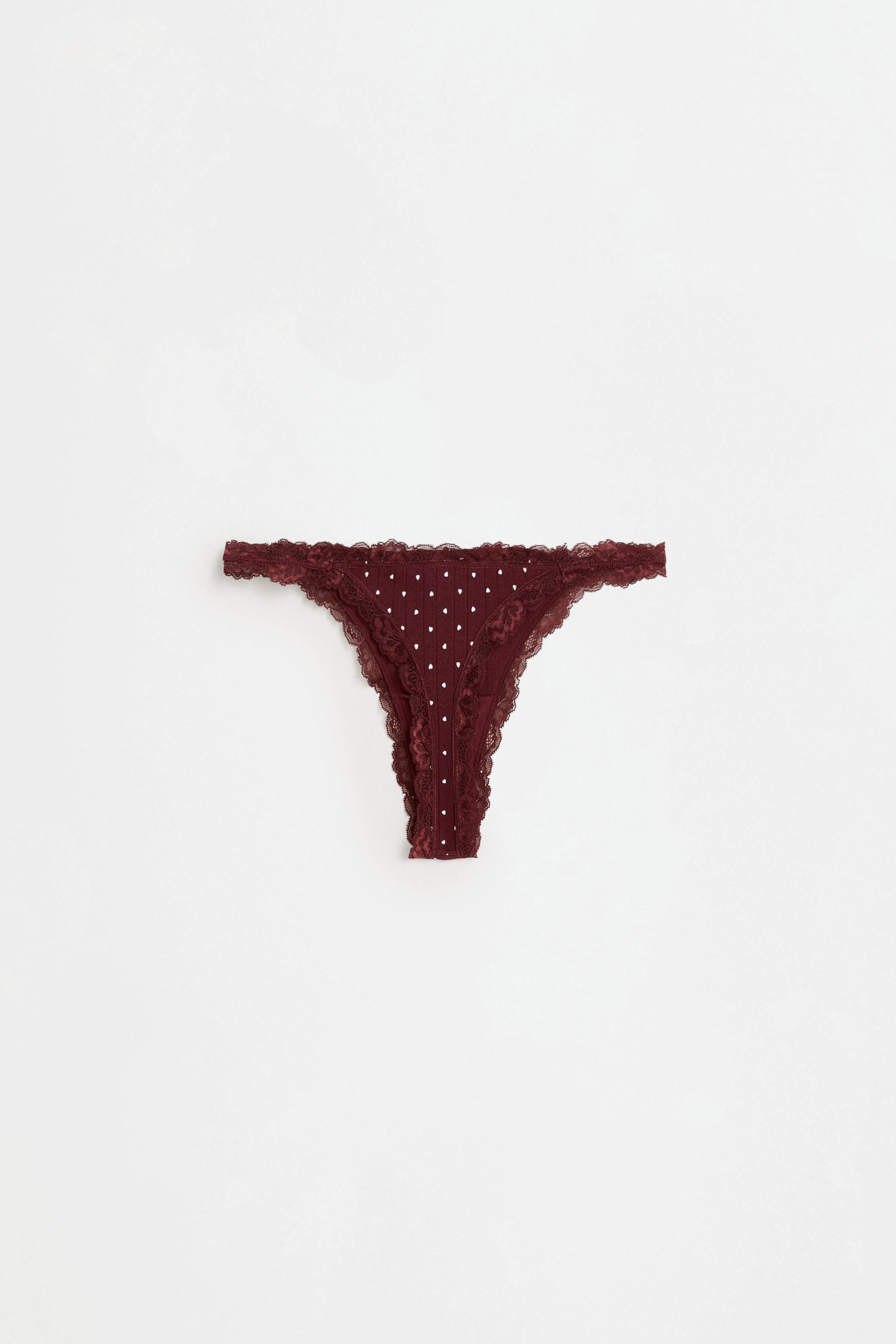 Lace thongs (2-pack) — BURGUNDY