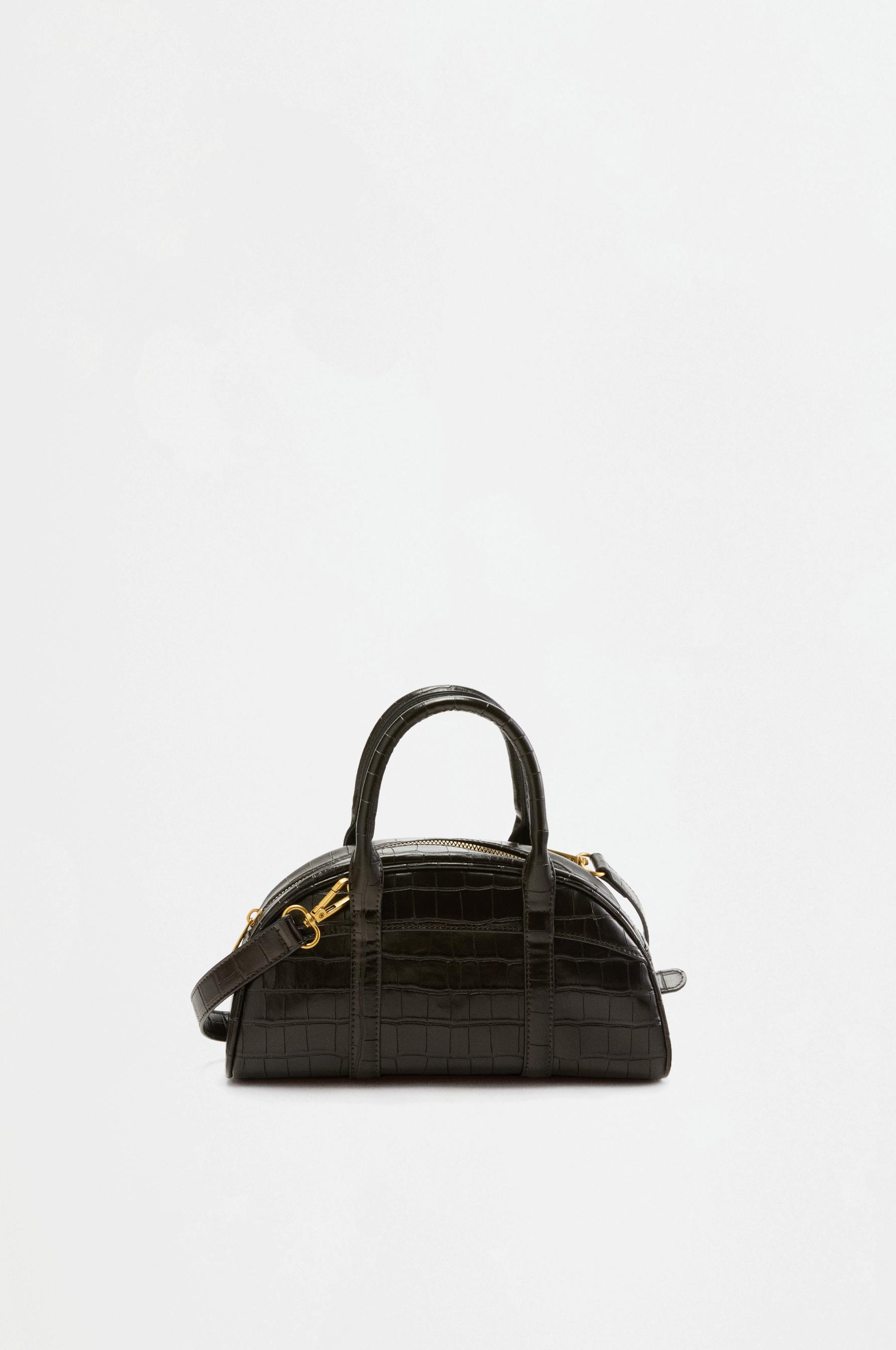 Croc-effect bowling bag — BROWN