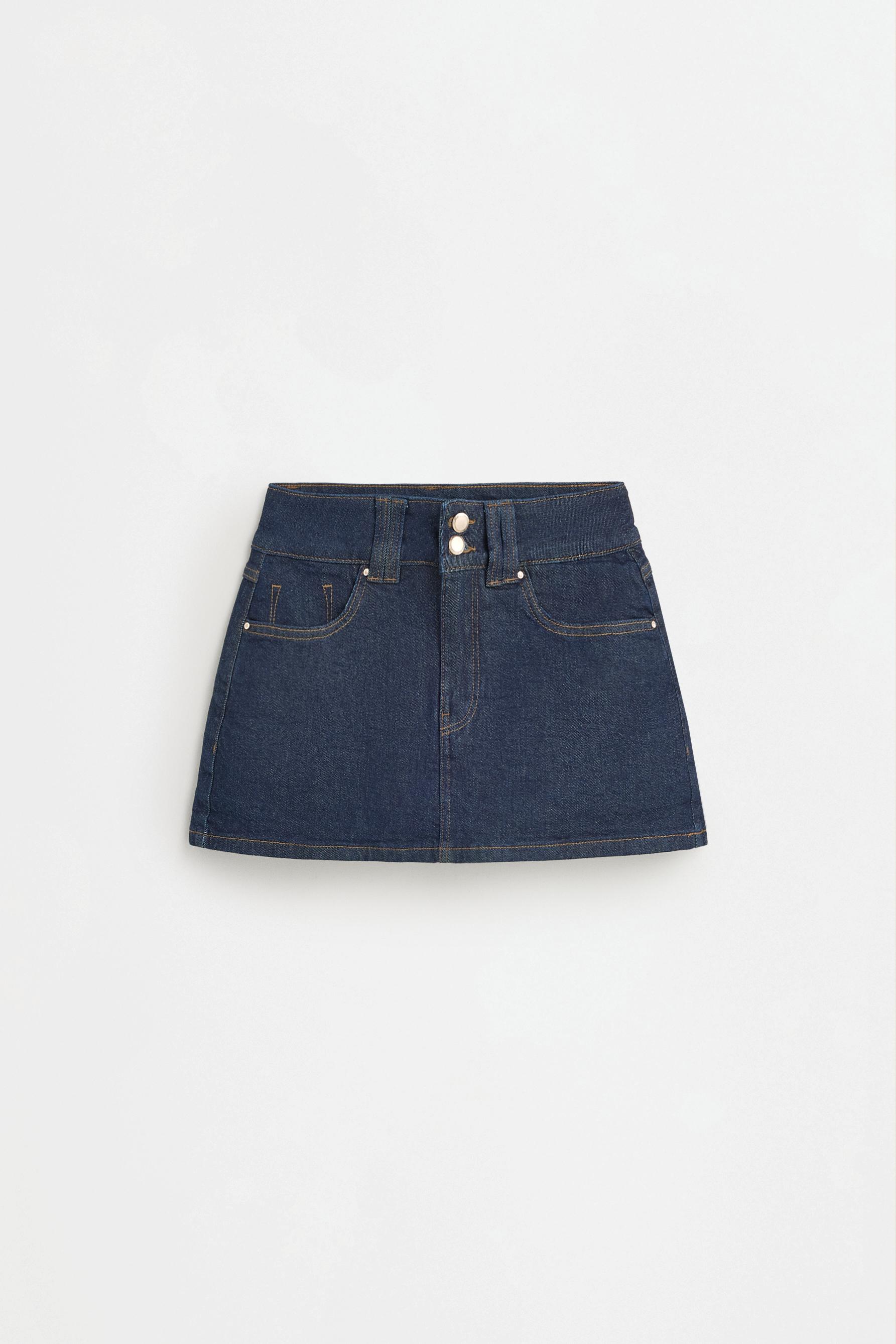 Denim skort — NAVY