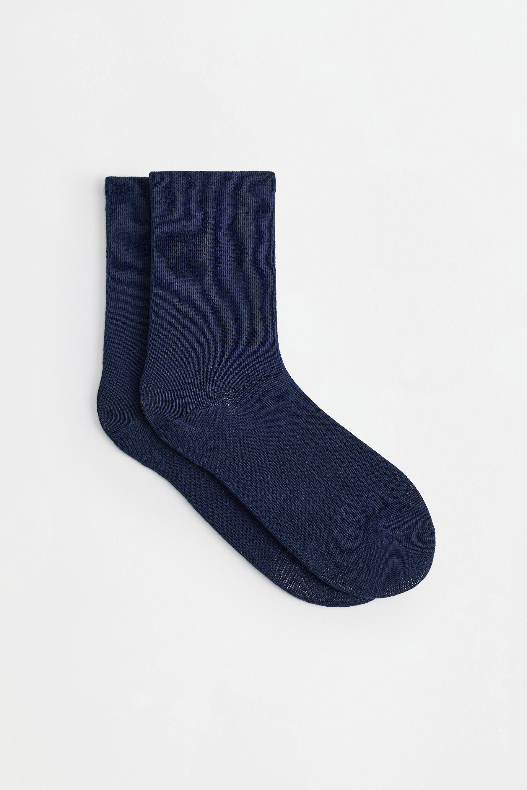 Plain long socks (10-pack) — NAVY