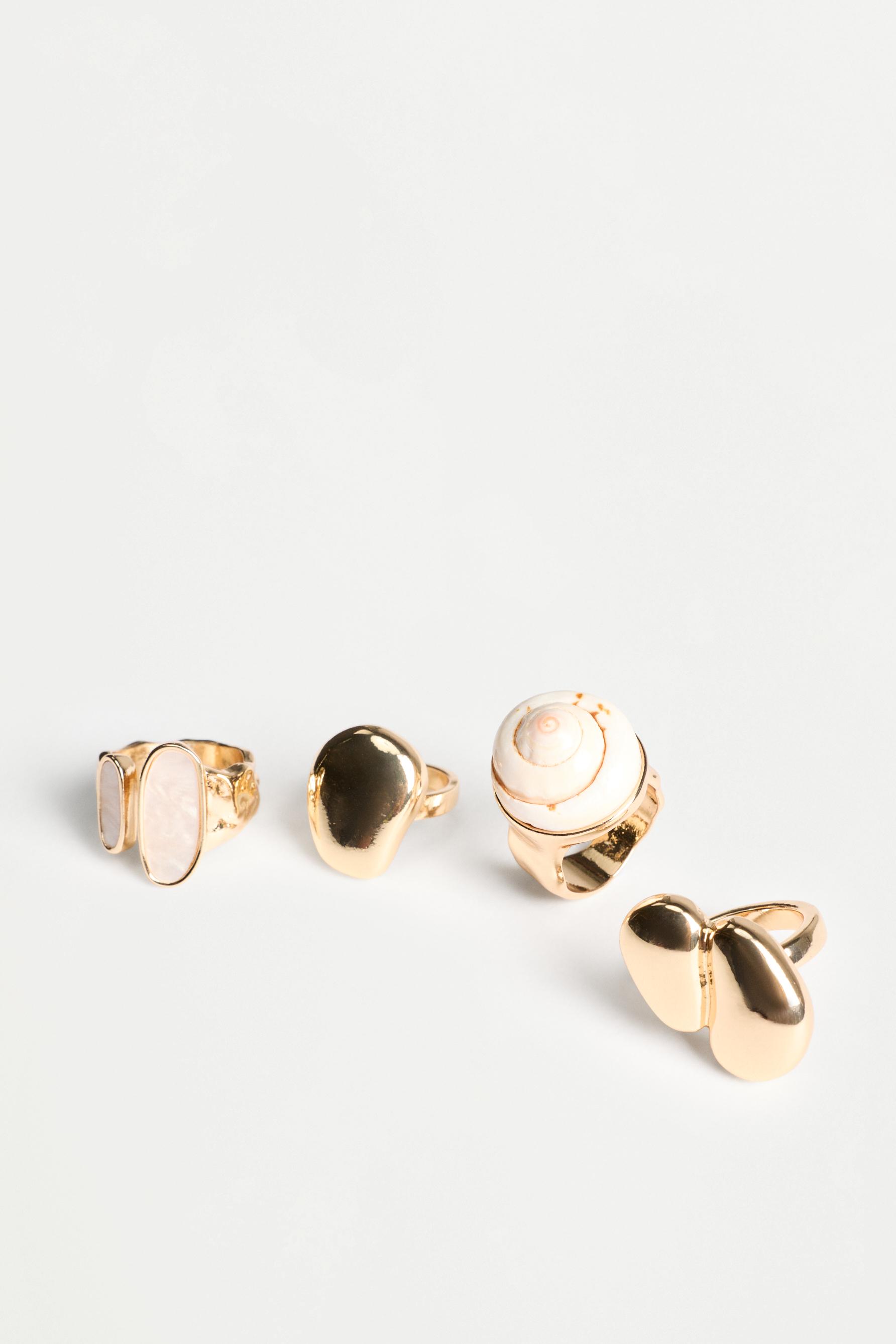 Gold-Toned Rings (4-Pack) — GOLD