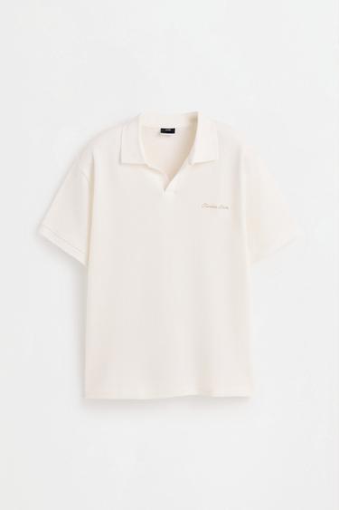 Textured embroidered polo shirt — OFF WHITE 6