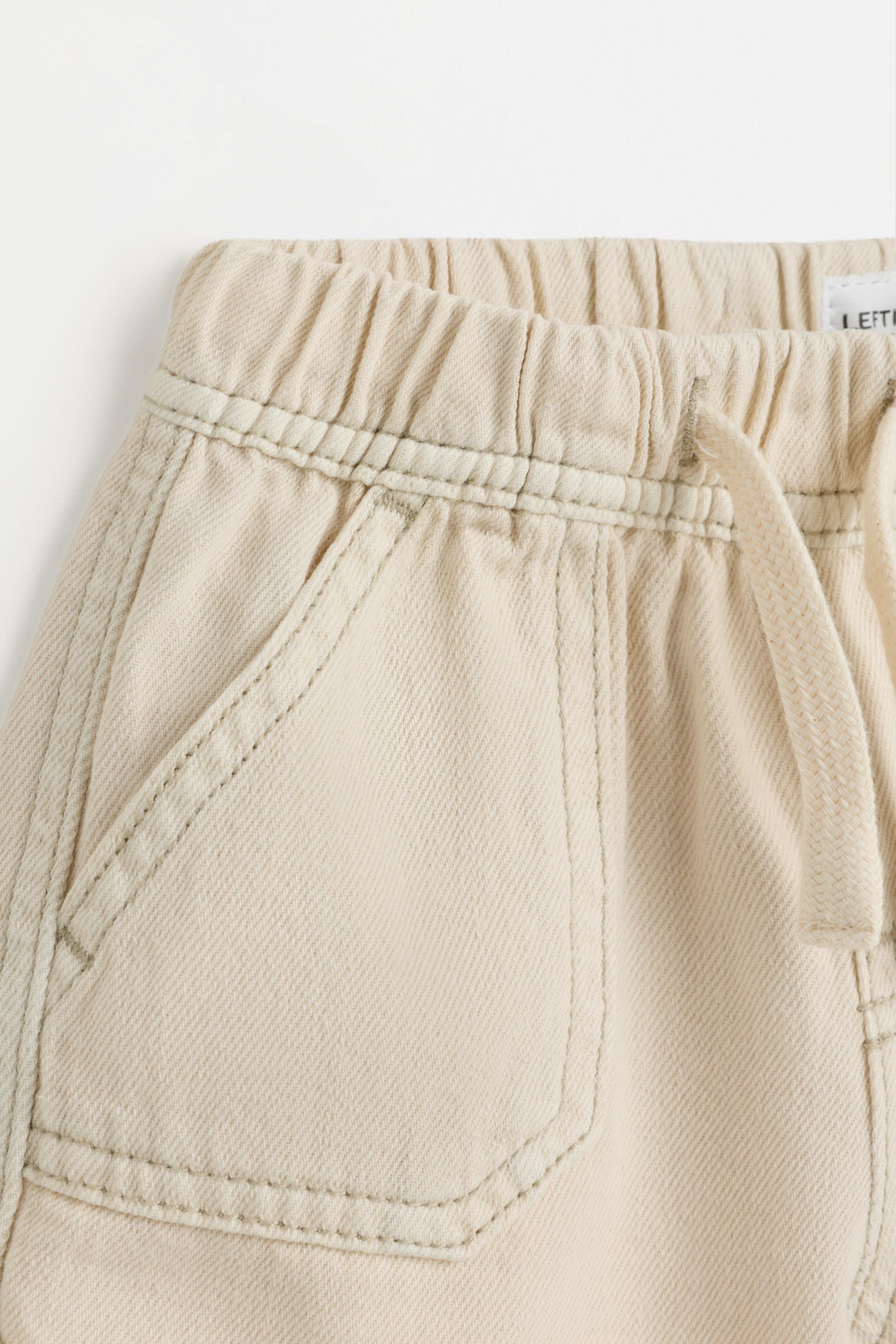 Denim jogger Bermuda shorts — ECRU