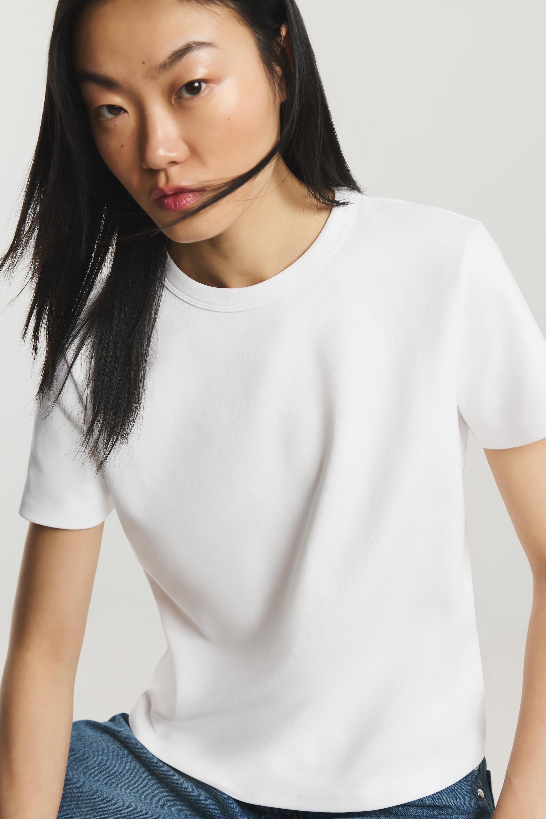 Basic short sleeve T-shirt — WHITE