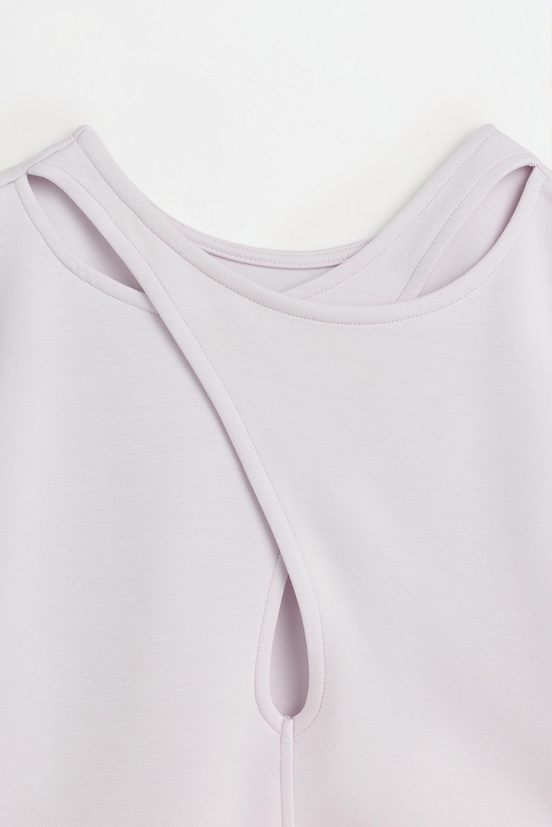 Flowing cross-back T-shirt — LILAC