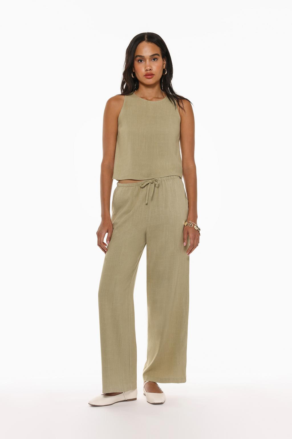 Rustic wide-leg trousers