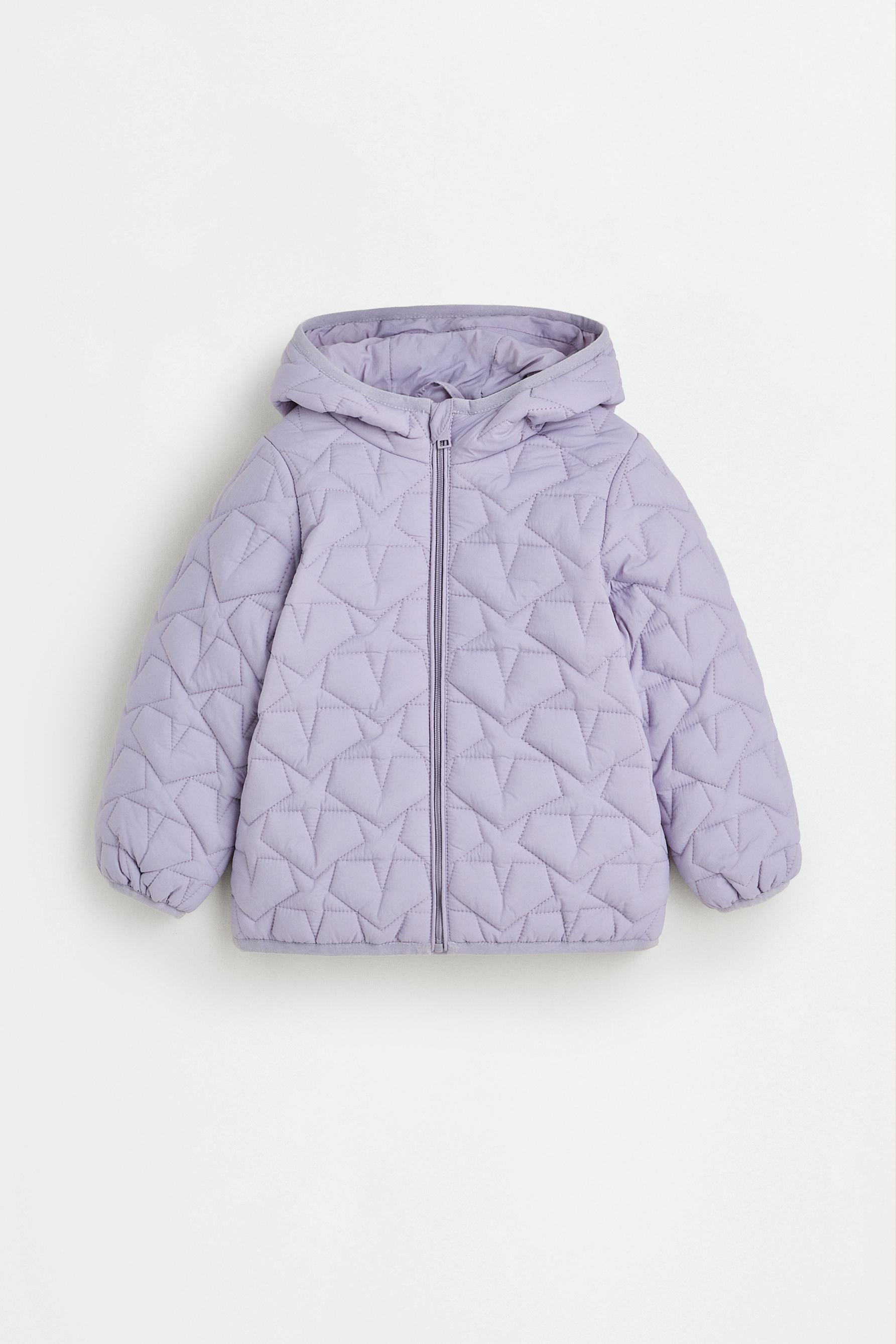 Lightweight quilted hooded star jacket — LILAC
