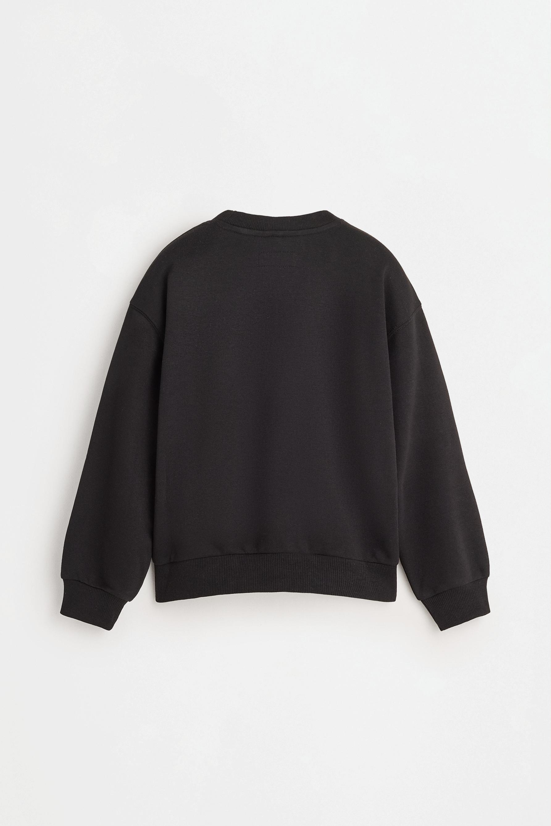 Plain plush sweatshirt — BLACK