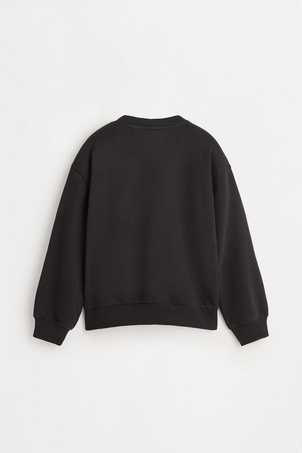Plain plush sweatshirt — BLACK