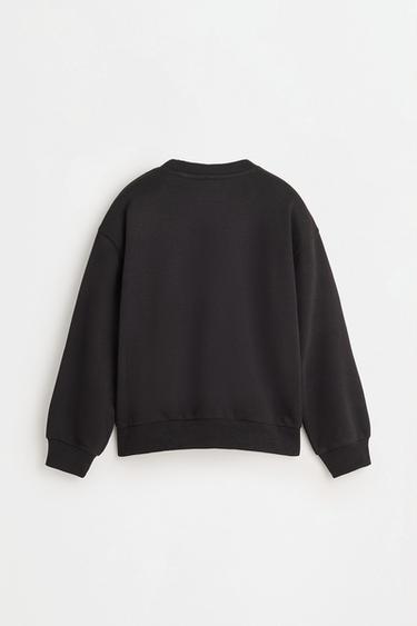 Plain plush sweatshirt — BLACK 2