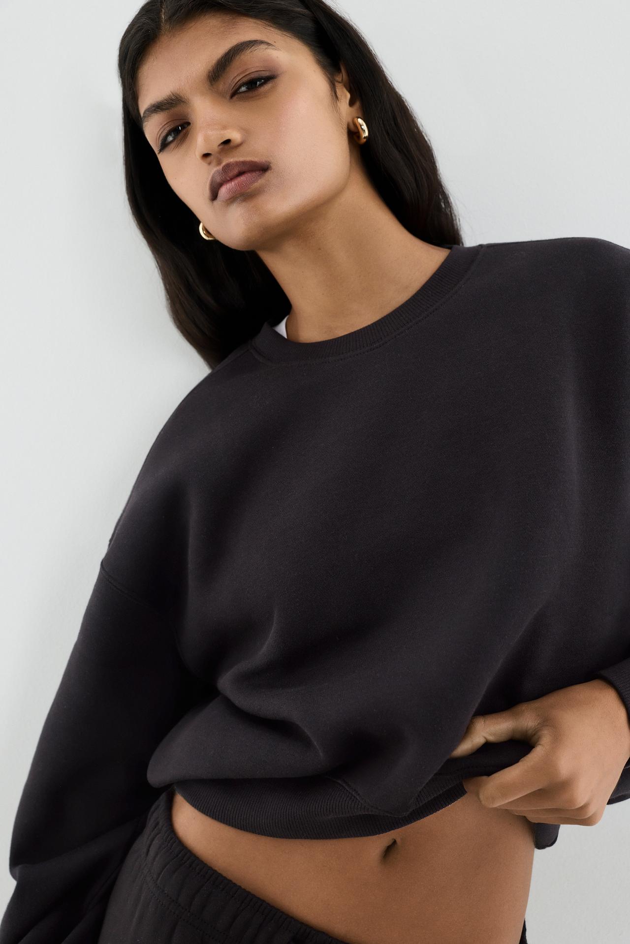 Basic tracksuit sweatshirt — BLACK
