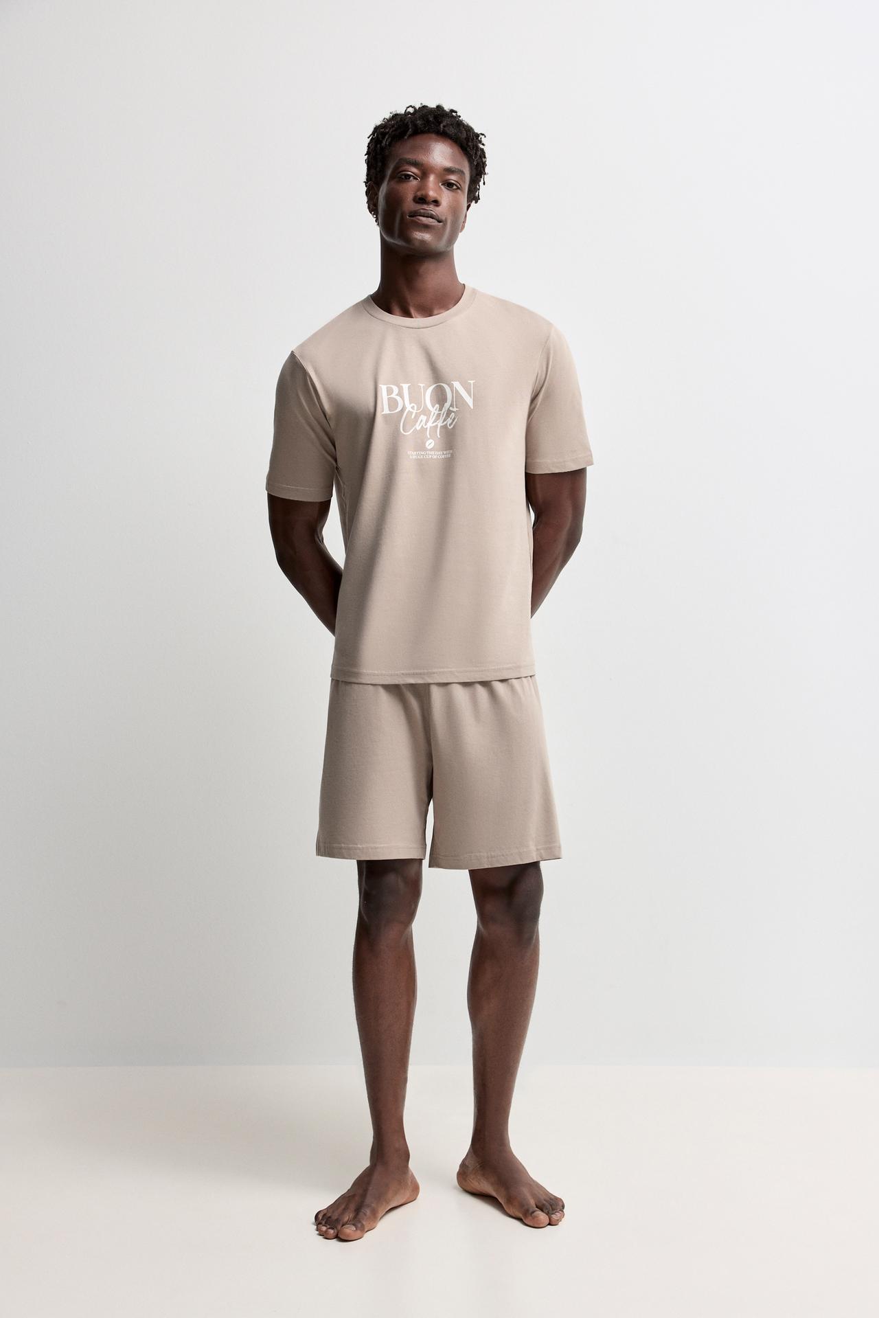 Short printed pyjamas — CAMEL