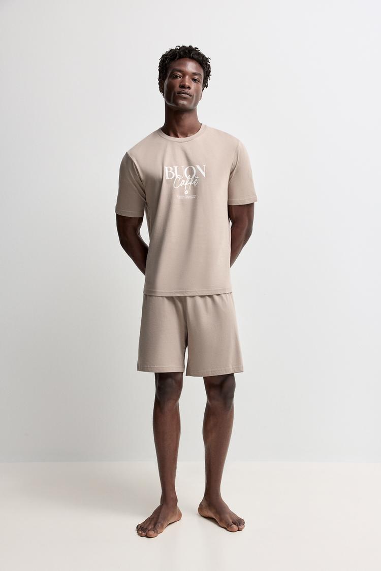 Short printed pyjamas — CAMEL