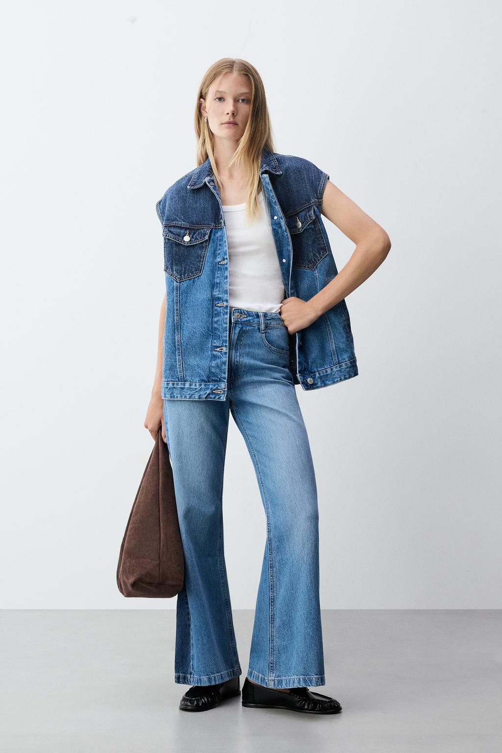 Jeans bootcut contrastes