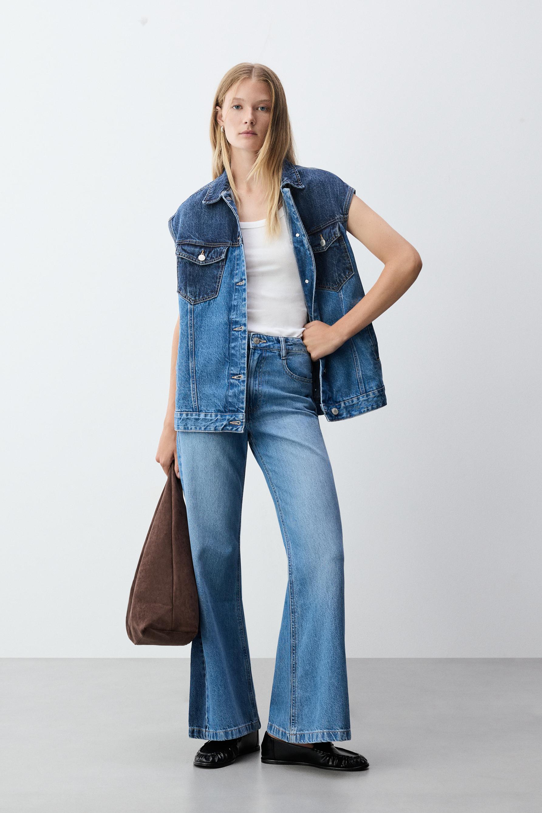 Jeans bootcut contrastes