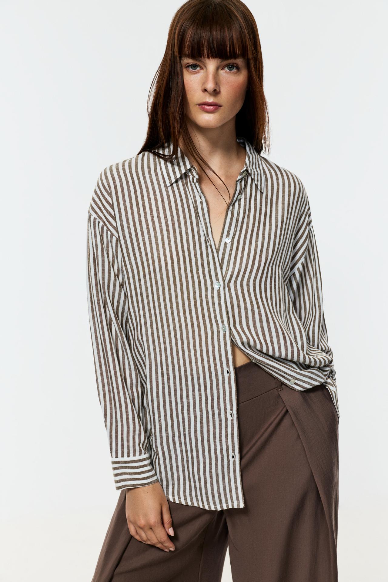 Oversize rustic shirt — BROWN