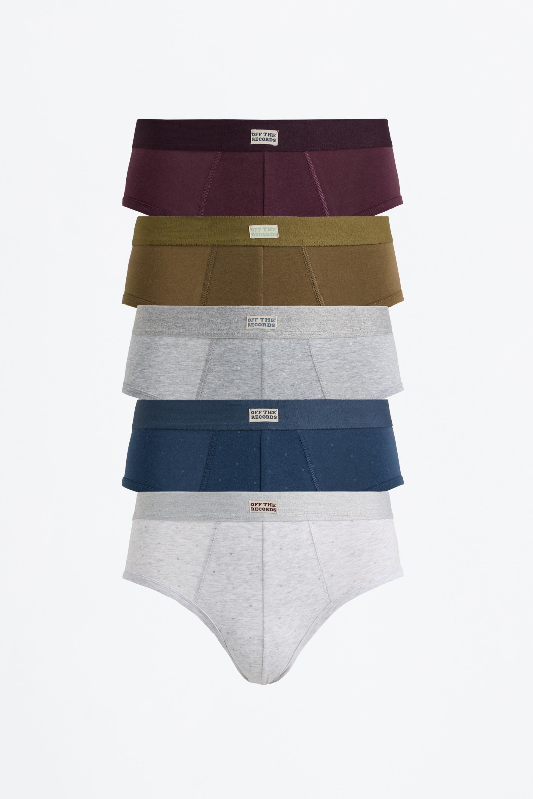 Pack 5 calzoncillos slip lisos