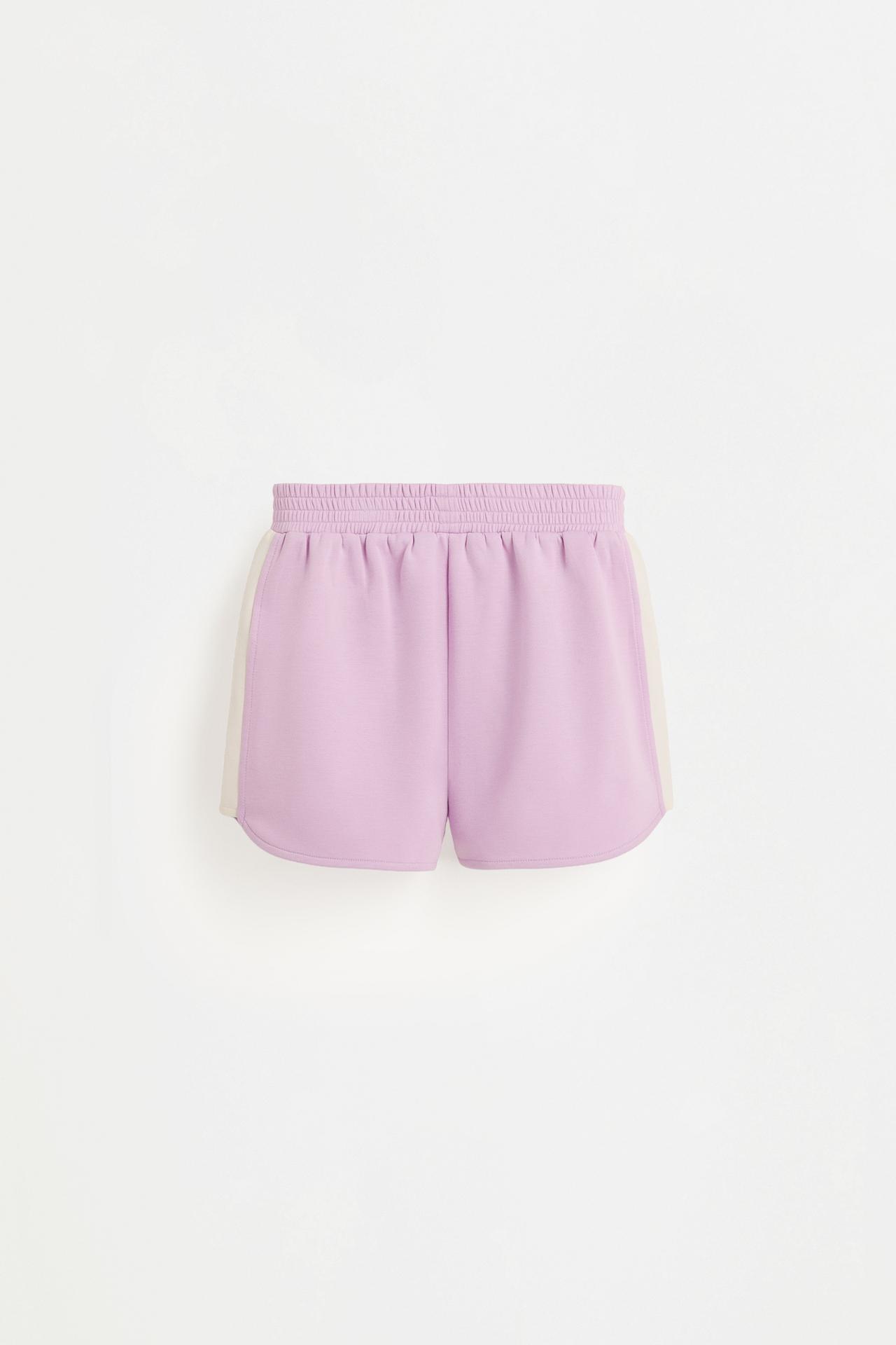 Flowy plush sports shorts — MAUVE