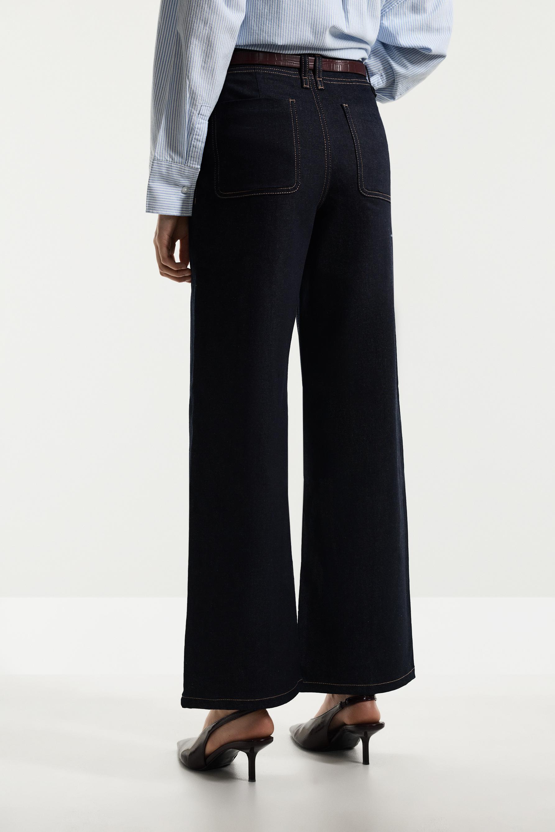 Straight leg seam detail jeans — NAVY