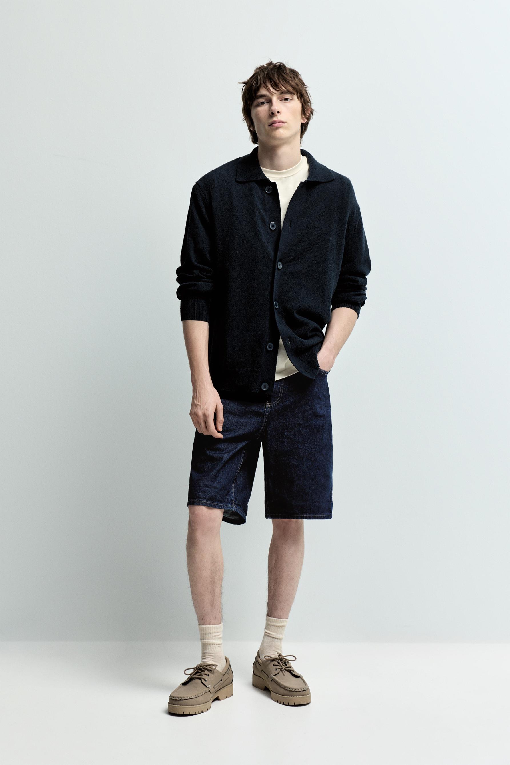 Regular fit denim Bermuda shorts — DARK INDIGO