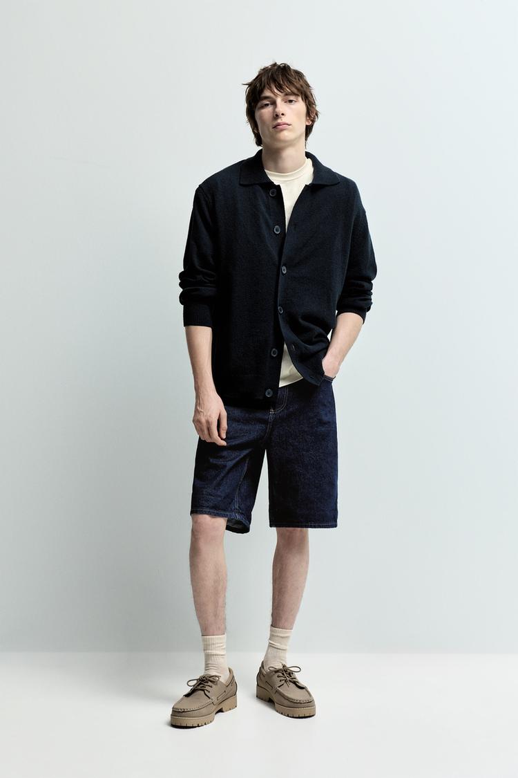 Regular fit denim Bermuda shorts — DARK INDIGO