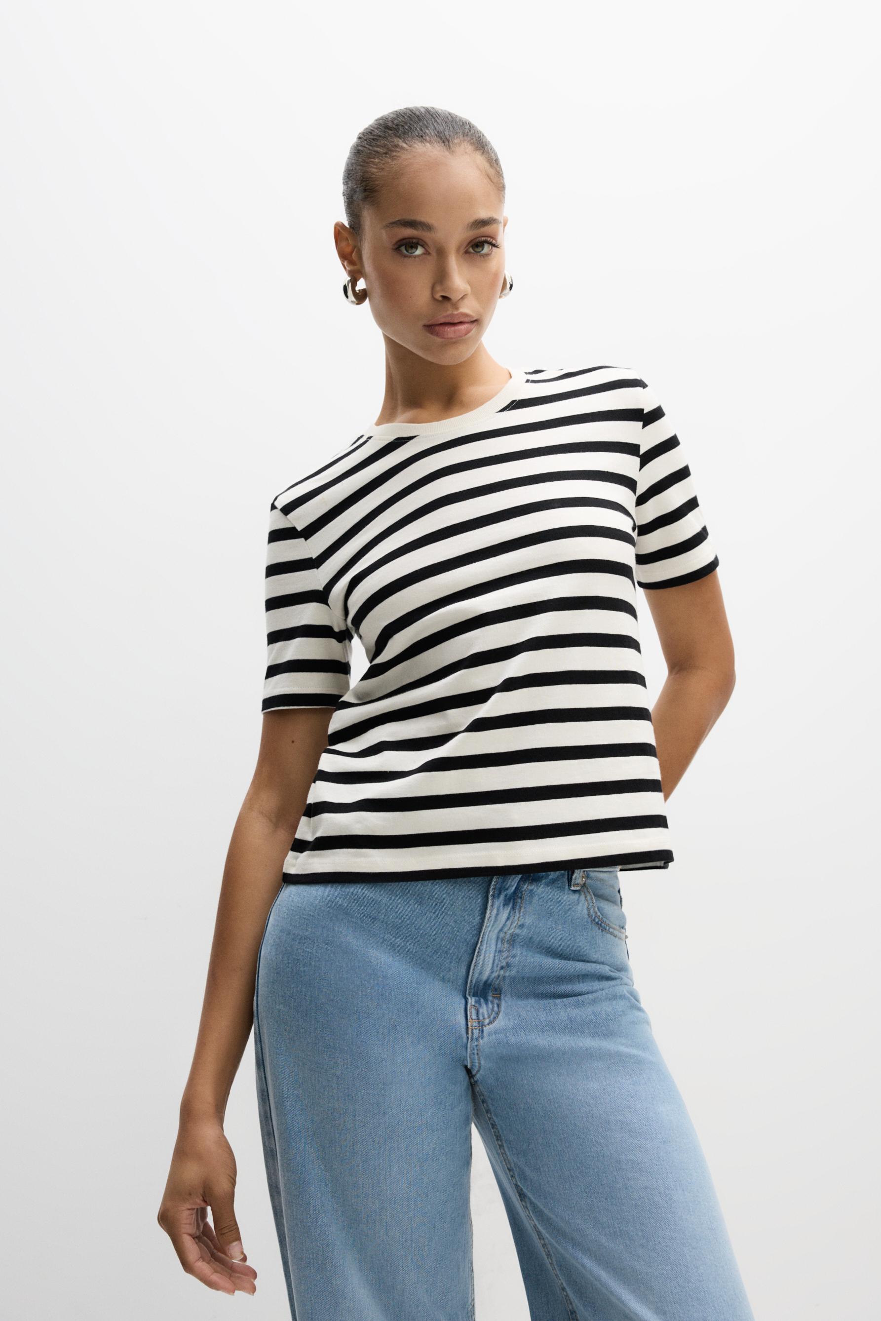 Camiseta algodón heavy rayas